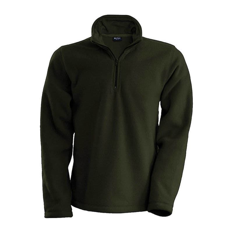 ENZO - ZIP NECK MICROFLEECE JACKET coloris Vert olive