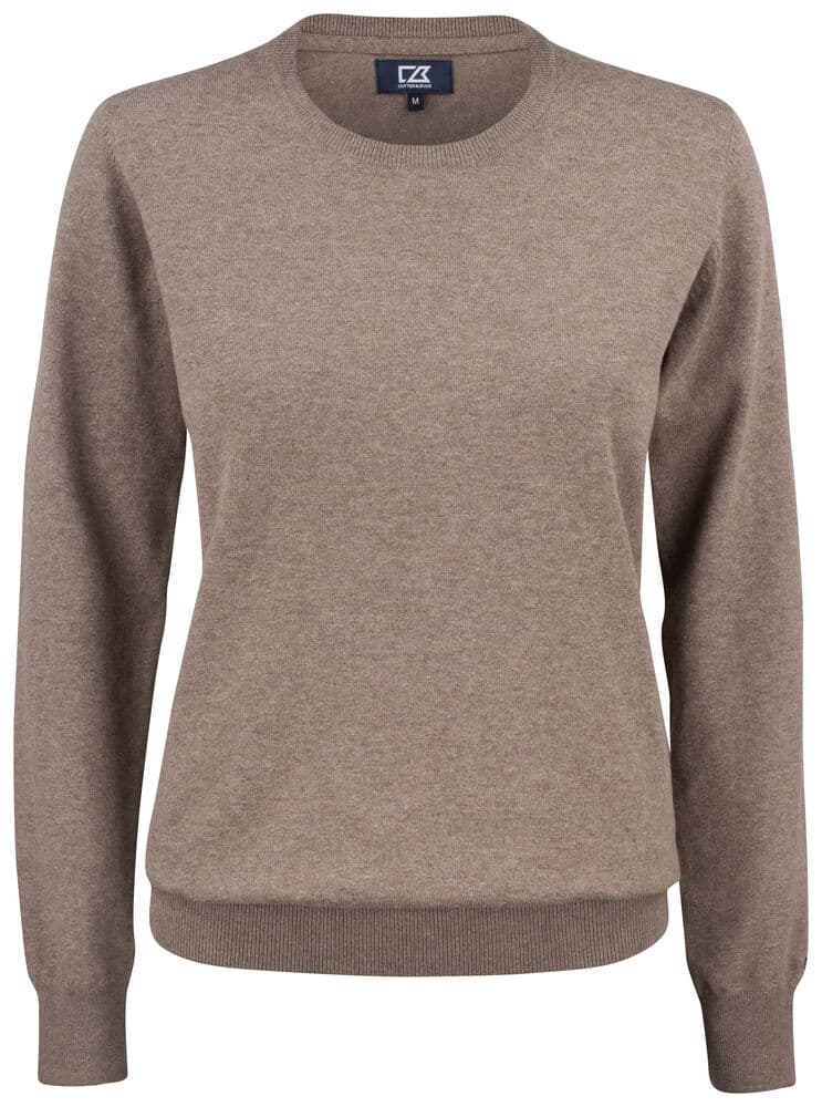 Pull col ras du cou Cutter & Buck Oakville femme coloris Nougat chiné