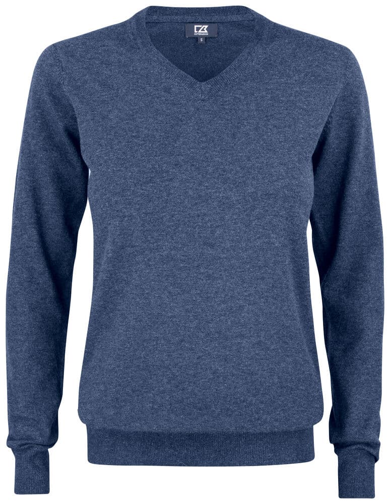 Pull Cutter & Buck Oakville col V femme coloris Marine chiné