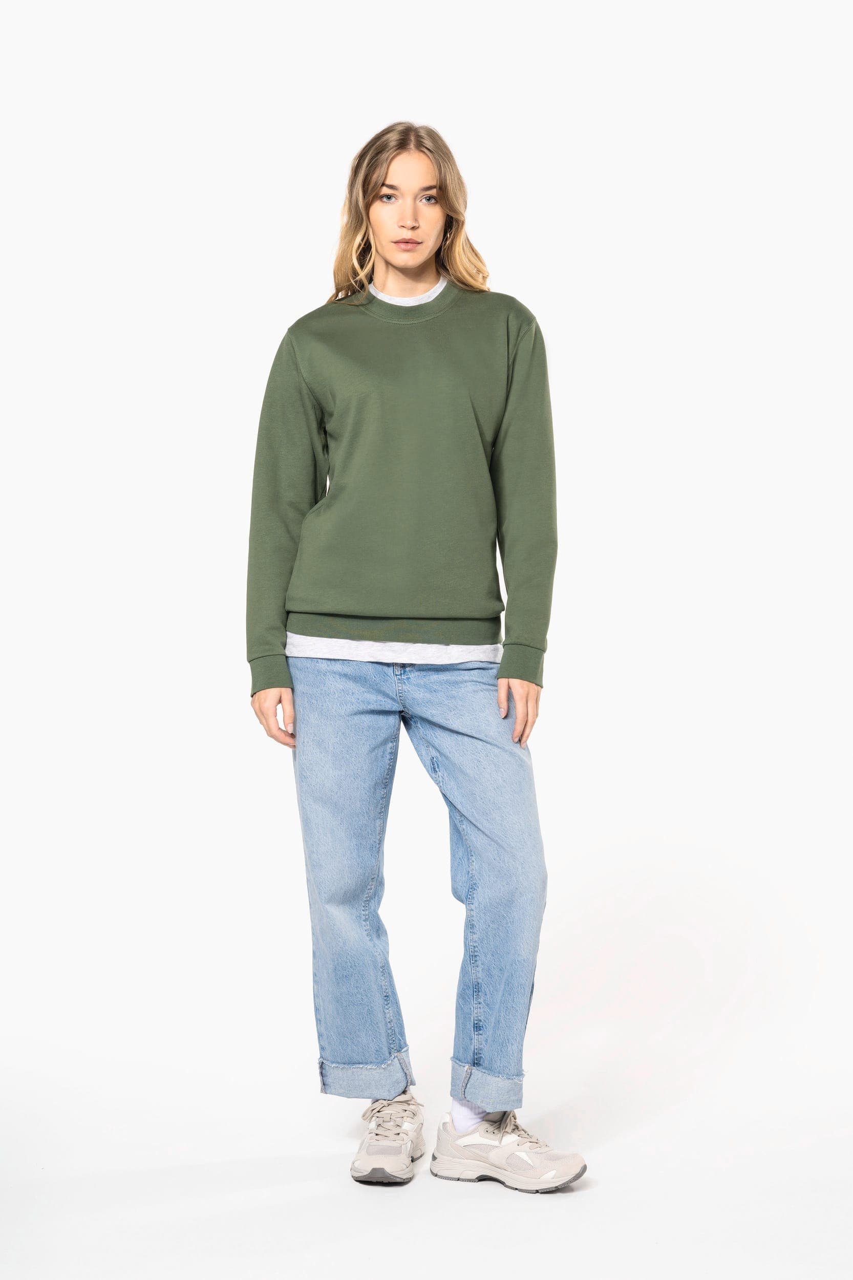 Sweat-shirt col rond unisexe en situation
