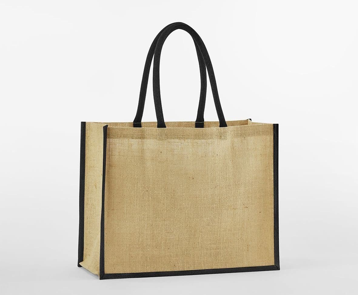 NATURAL STARCHED JUTE CLASSIC SHOPPER coloris Naturel / Noir