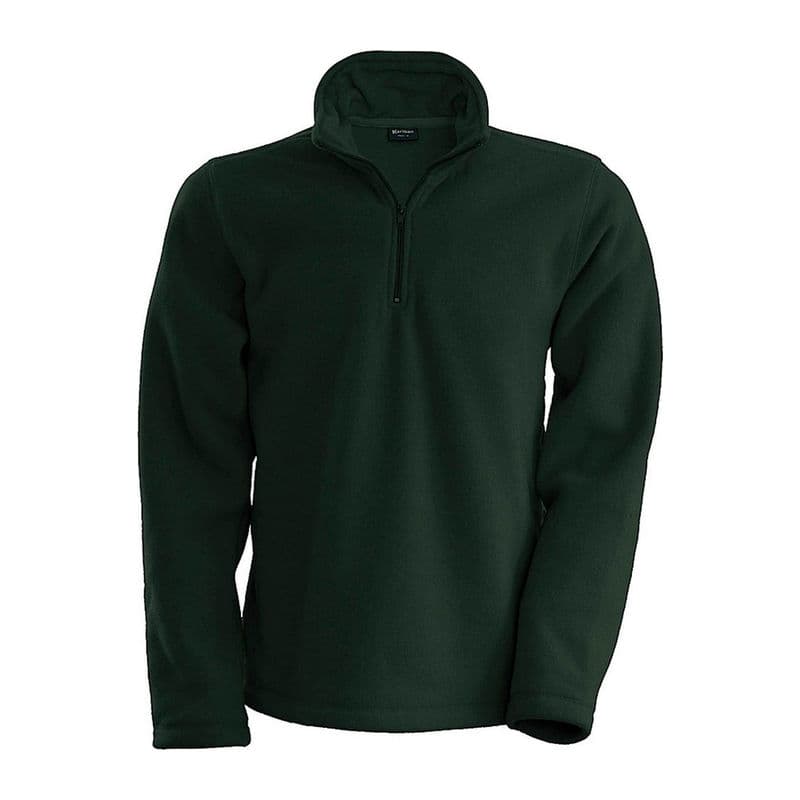 ENZO - ZIP NECK MICROFLEECE JACKET coloris Vert forêt