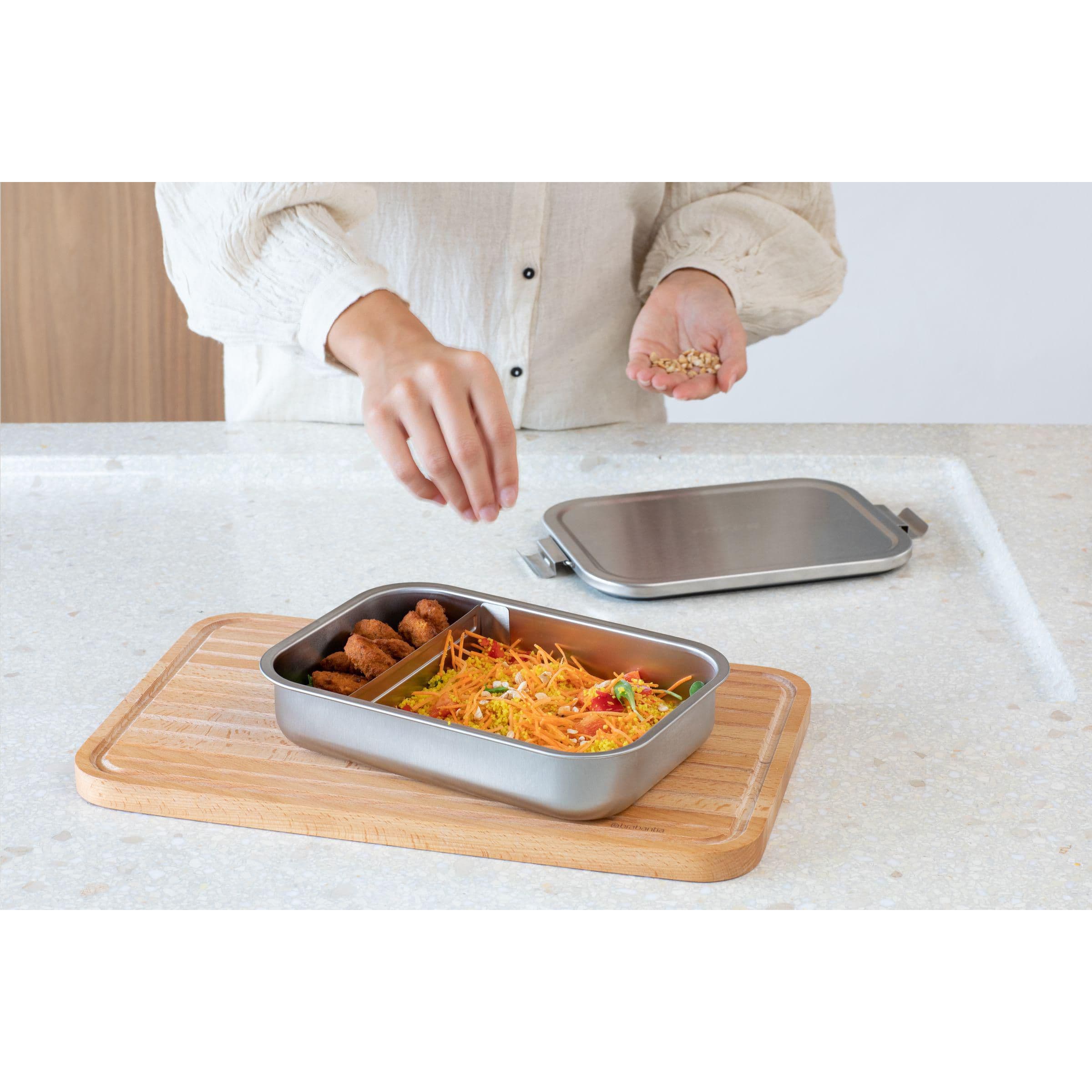 Boîte à lunch repas Brabantia Make & Take grande 2 L acier inoxydable en situation