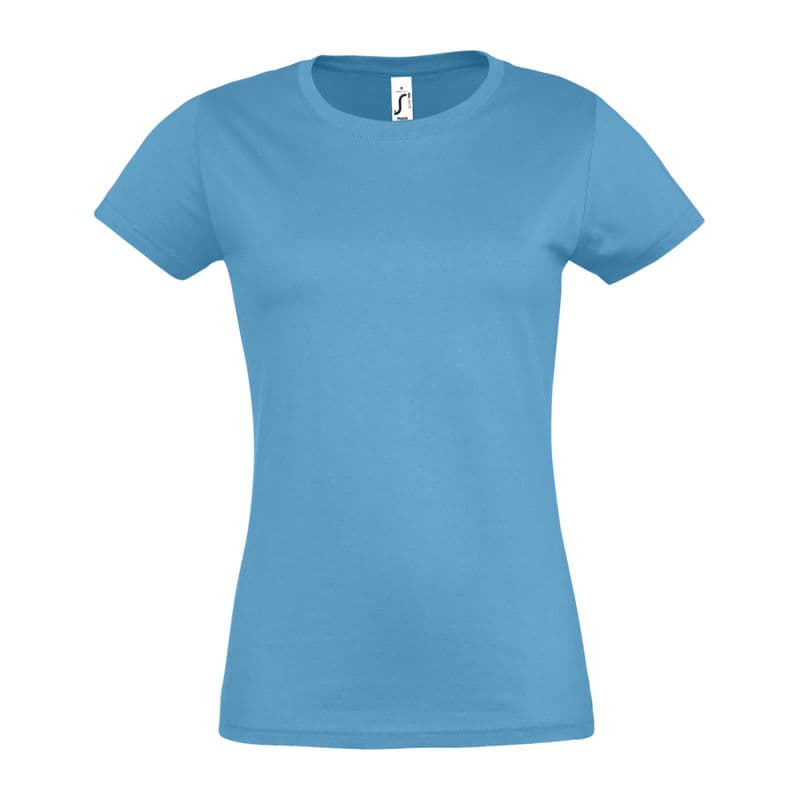 SOL'S IMPERIAL WOMAN ROUND COLLAR T-SHIRT coloris Aqua