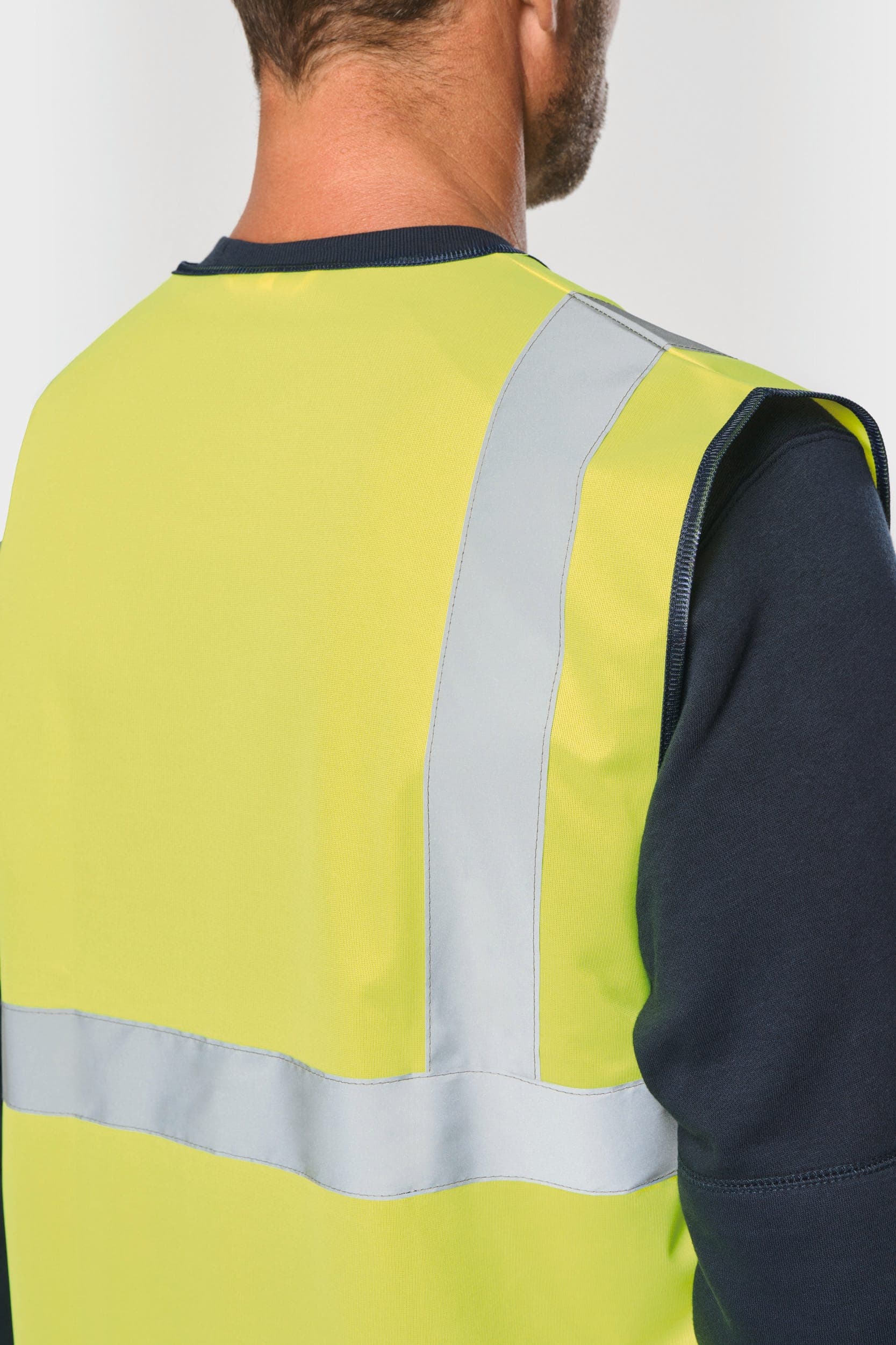 Gilet de sécurité haute visibilité recyclé avec zip unisexe en situation