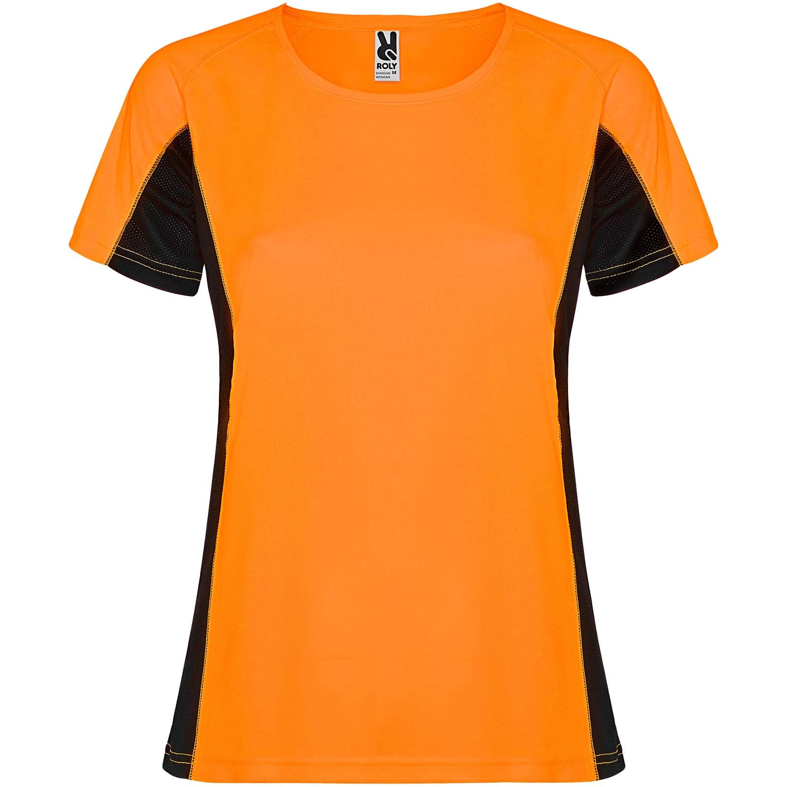 T-shirt de sport de 140 g/m² Shanghai à manches courtes pour femme coloris Orange fluo