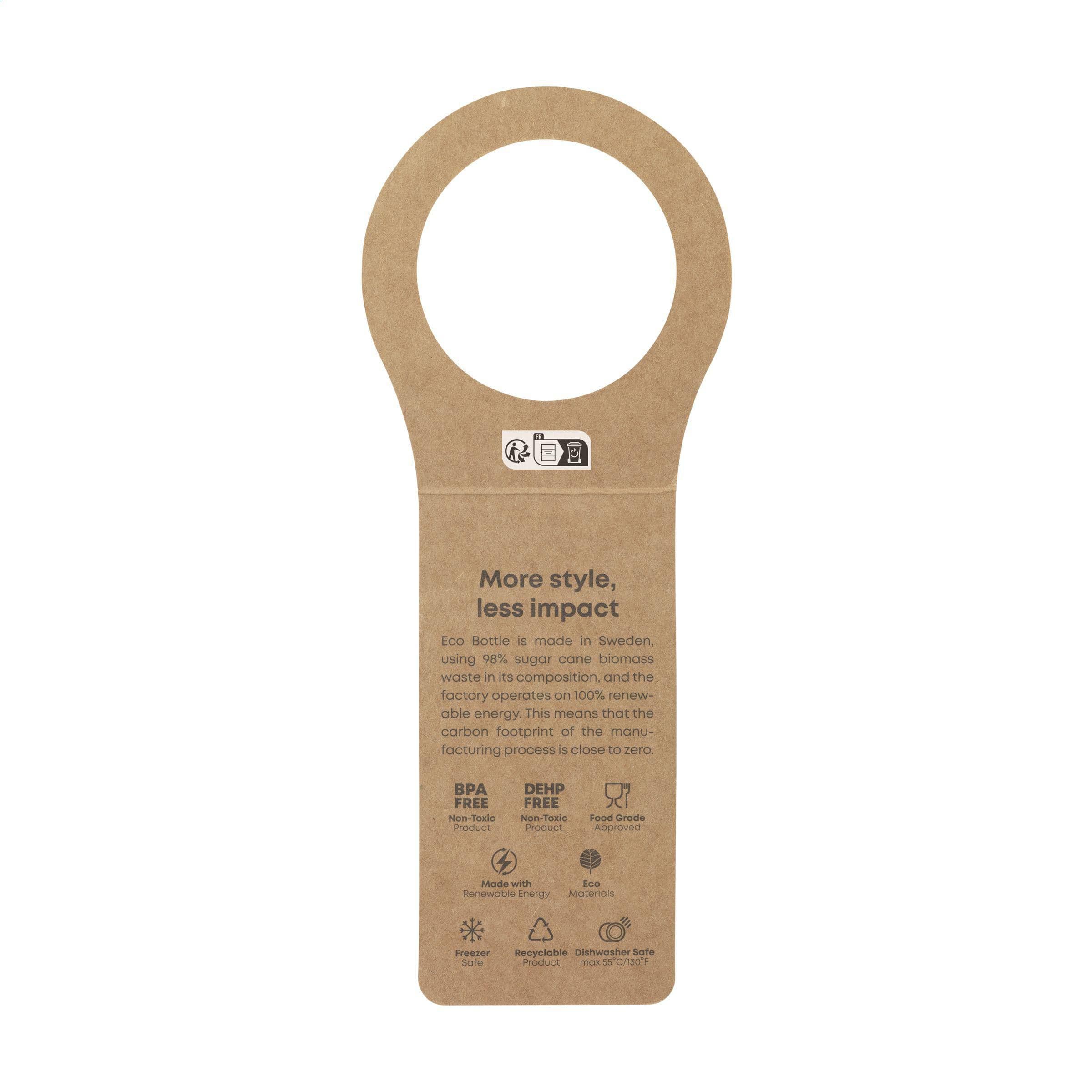 Bouteille EcoBottle couleur 650 ml d'origine végétale - fabriquée en EU en situation