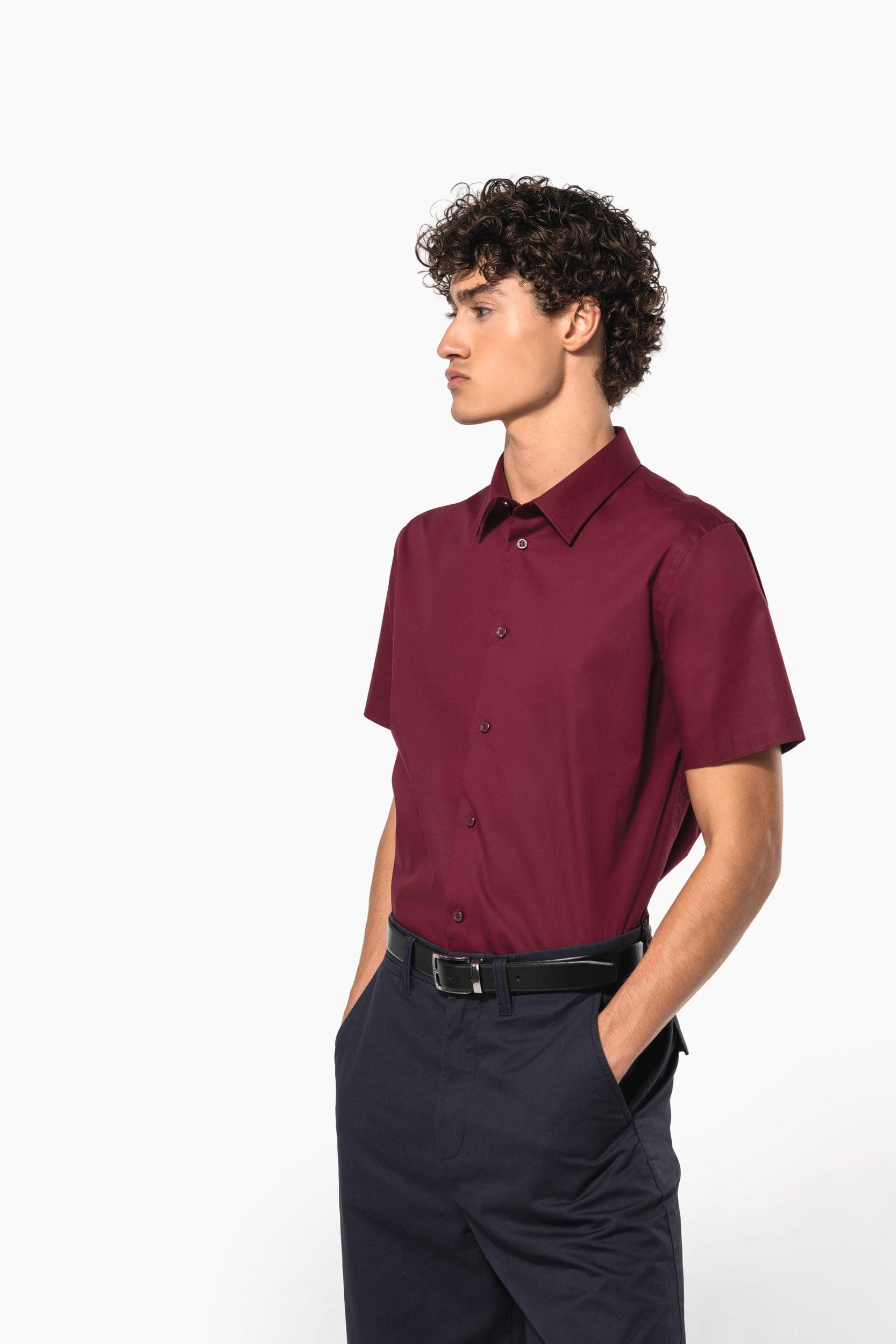 Chemise coton / élasthanne manches courtes en situation