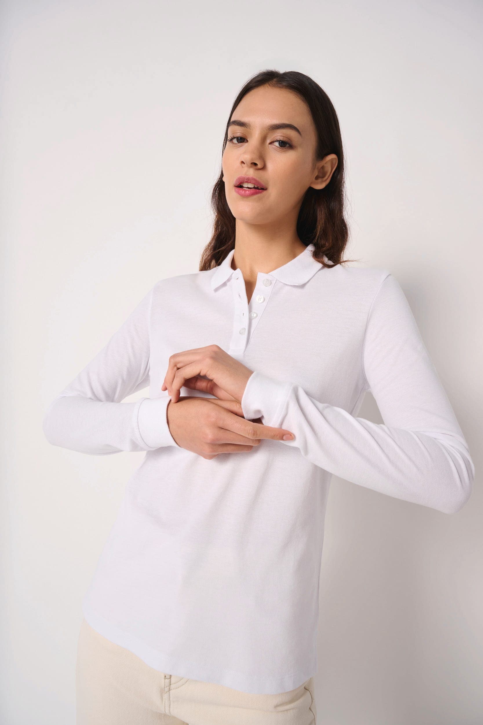 Polo piqué LSL femme en situation