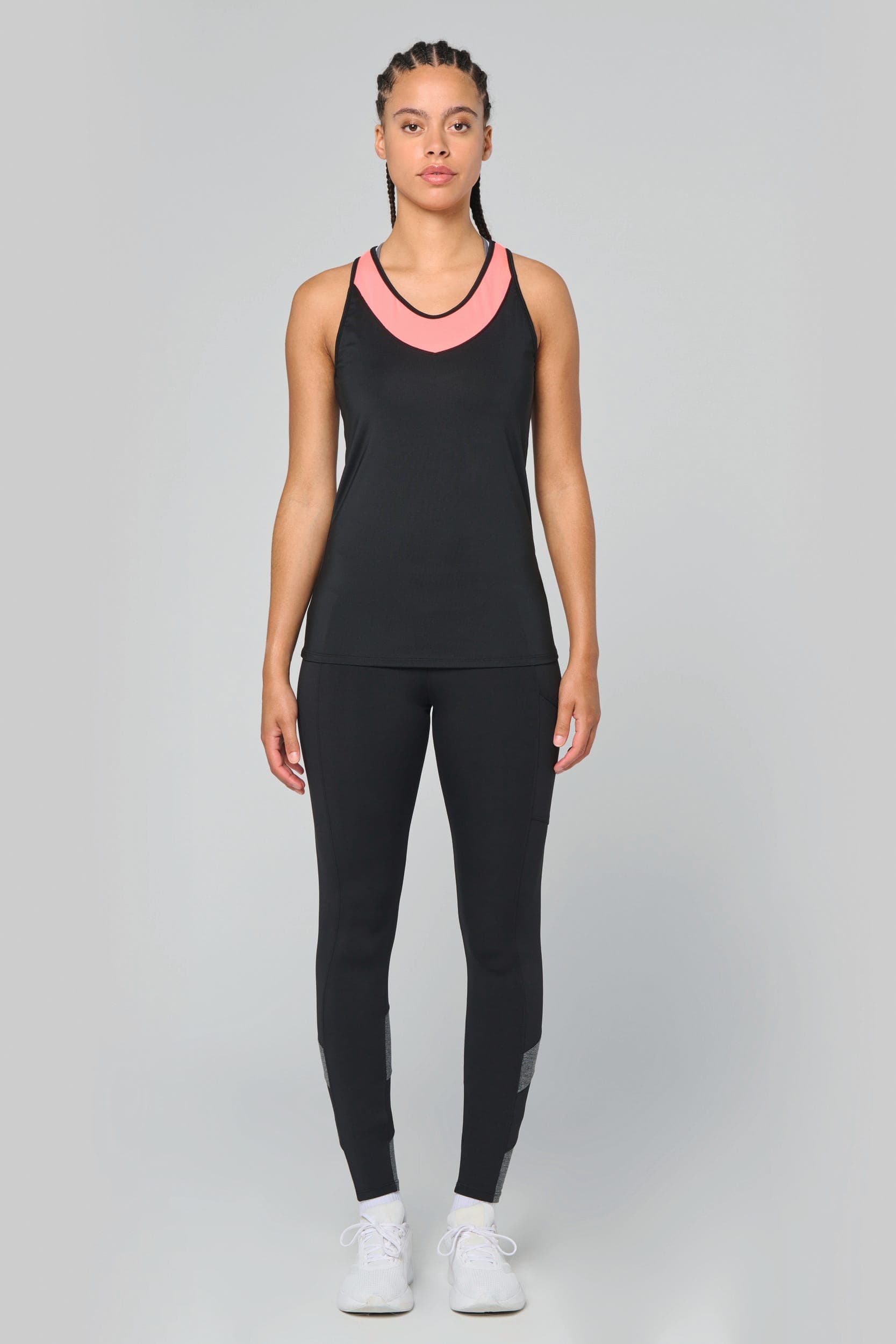 Legging de padel bicolore femme en situation