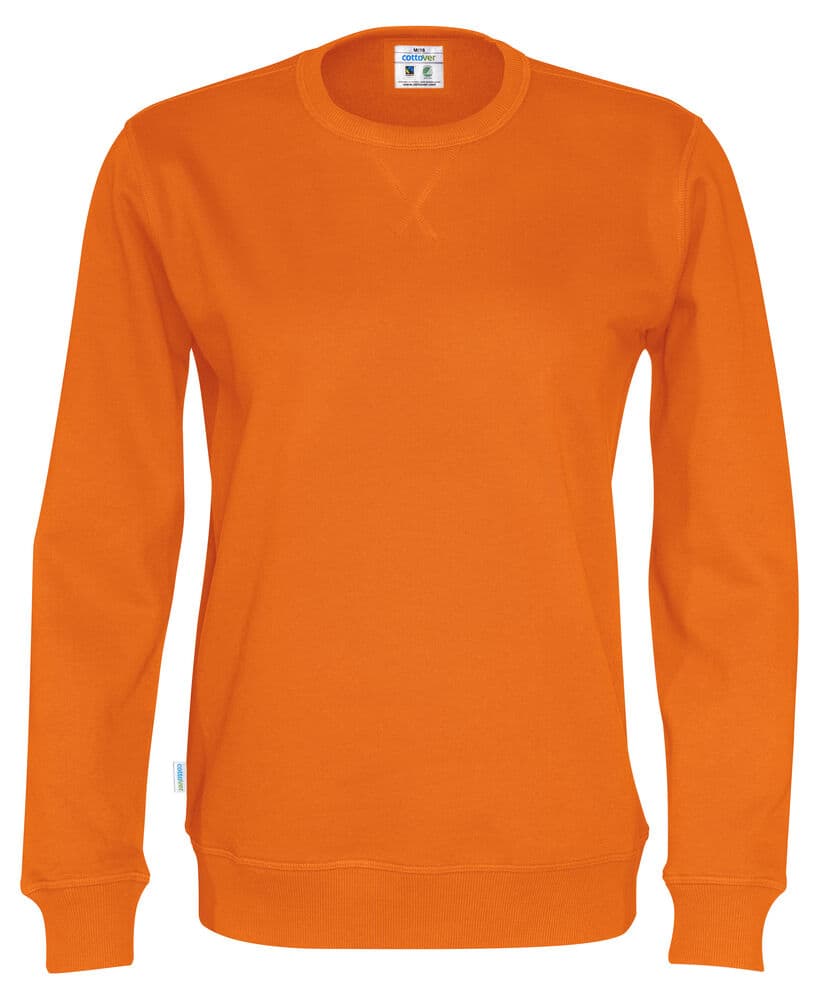 SWEAT COL ROND UNISEXE - CERTIFIÉ GOTS coloris Orange