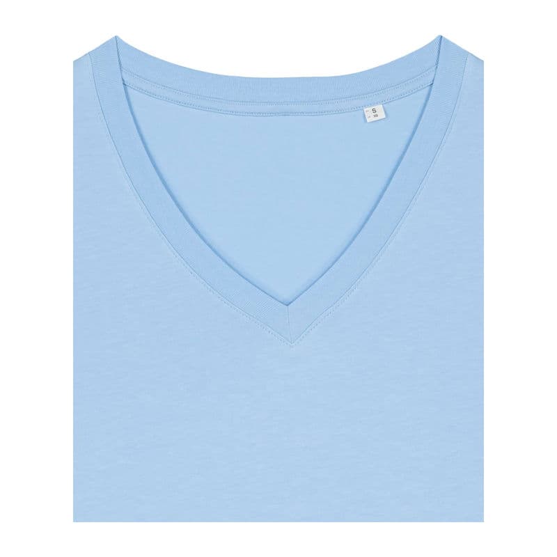 Stella Isla women's V-neck t-shirt coloris Bleu Soul