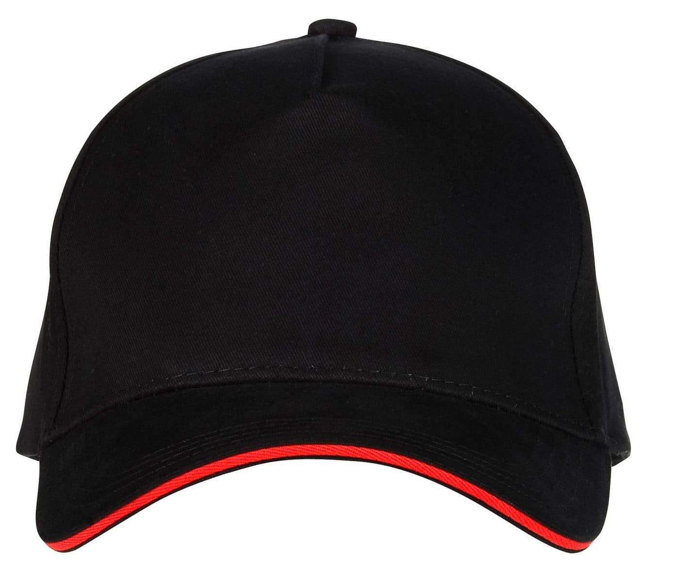 CASQUETTE 5 PANS coloris Noir / Rouge