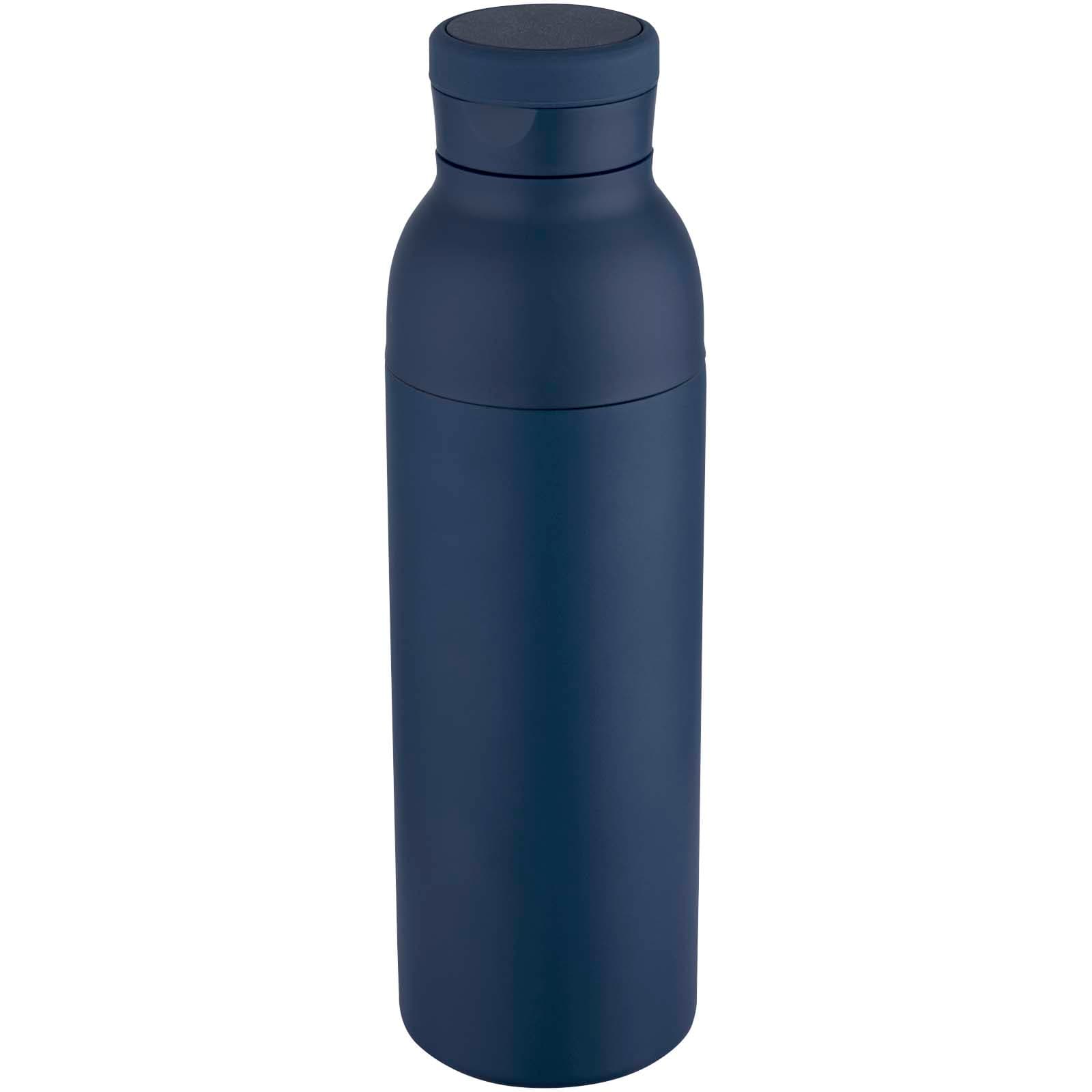 Bouteille avec isolation sous vide Illuminate double paroi de 650 ml en acier inoxydable recyclé certifié RCS coloris Marine