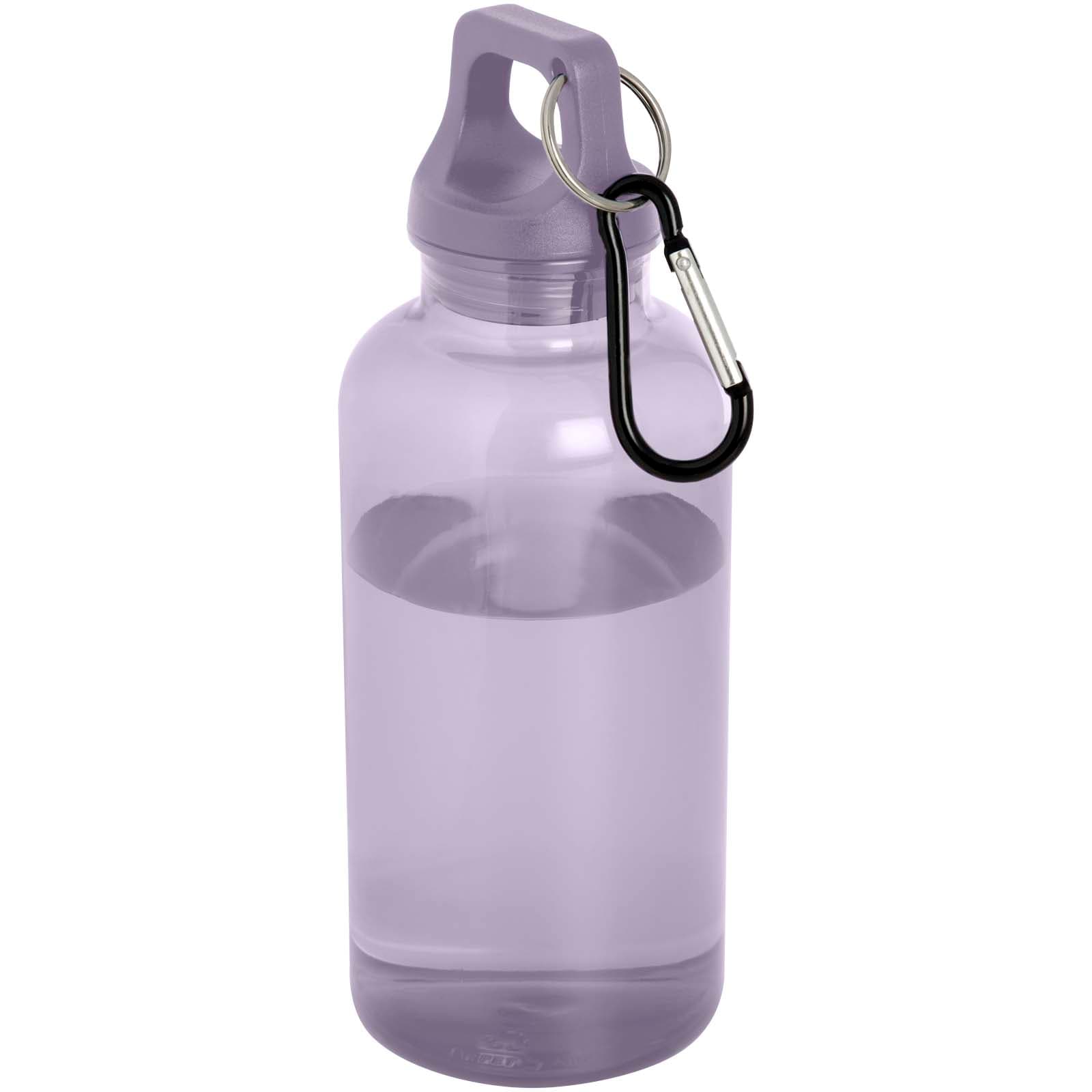 Bouteille d'eau Oregon de 400 ml en plastique recyclé avec mousqueton coloris Lilas