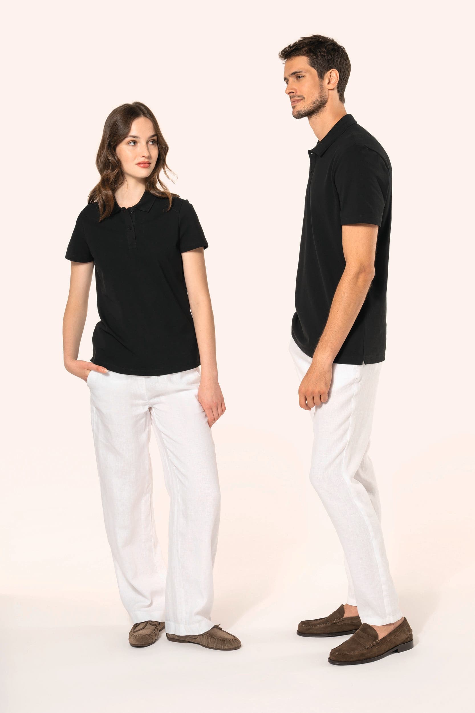 Polo Supima® manches courtes femme en situation