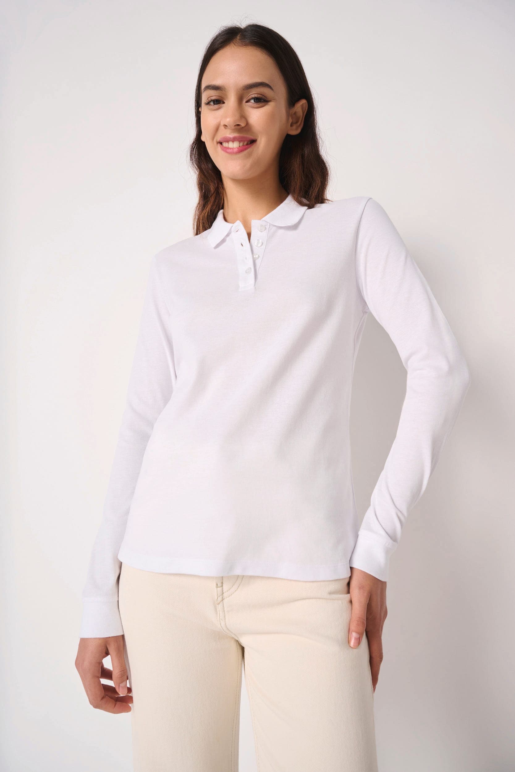 Polo piqué LSL femme en situation