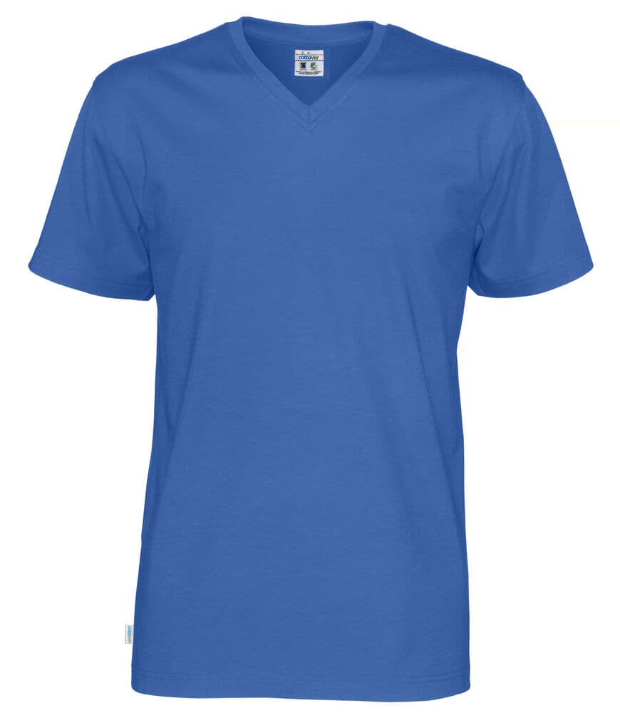 T-SHIRT COL V HOMME - CERTIFIÉ GOTS coloris Bleu