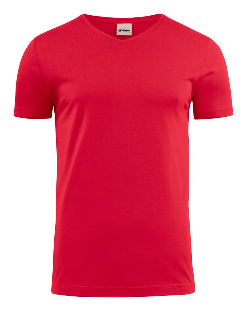 Heavy T-Shirt Col V Hommes coloris Rouge