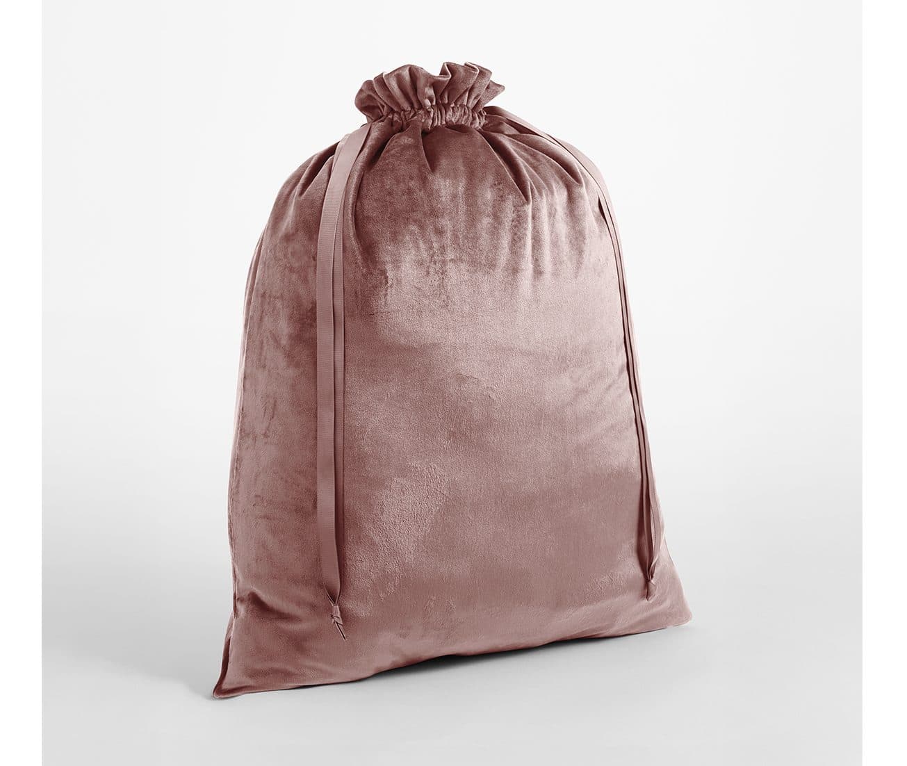VELVET GIFTBAG WITH RIBBON DRAWSTRING coloris Rose quartz