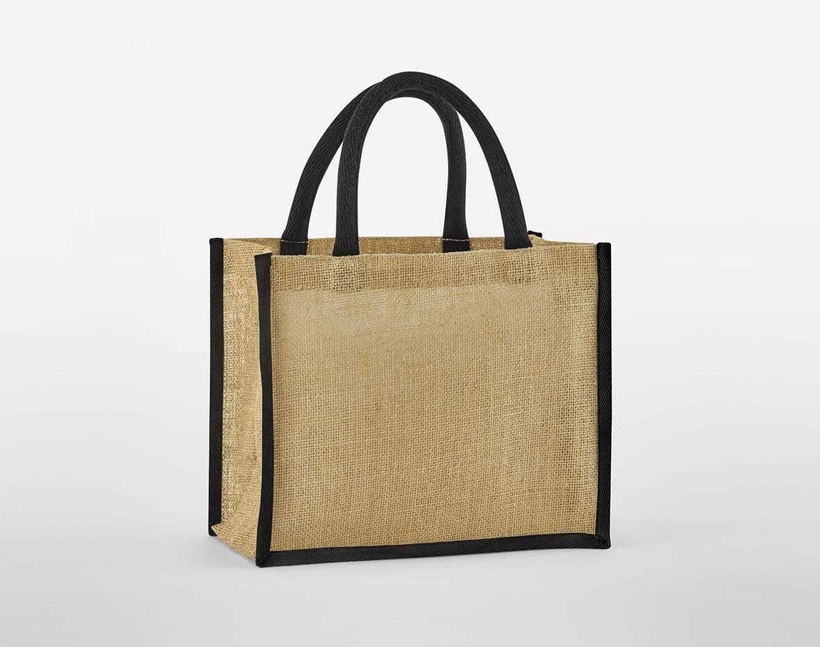 NATURAL STARCHED JUTE MIDI TOTE coloris Naturel / Noir