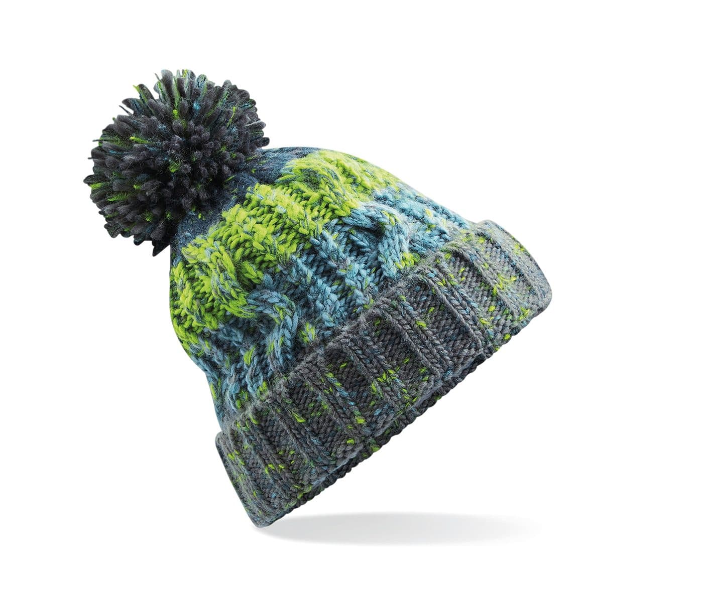 CORKSCREW POM POM BEANIE coloris Gris électrique