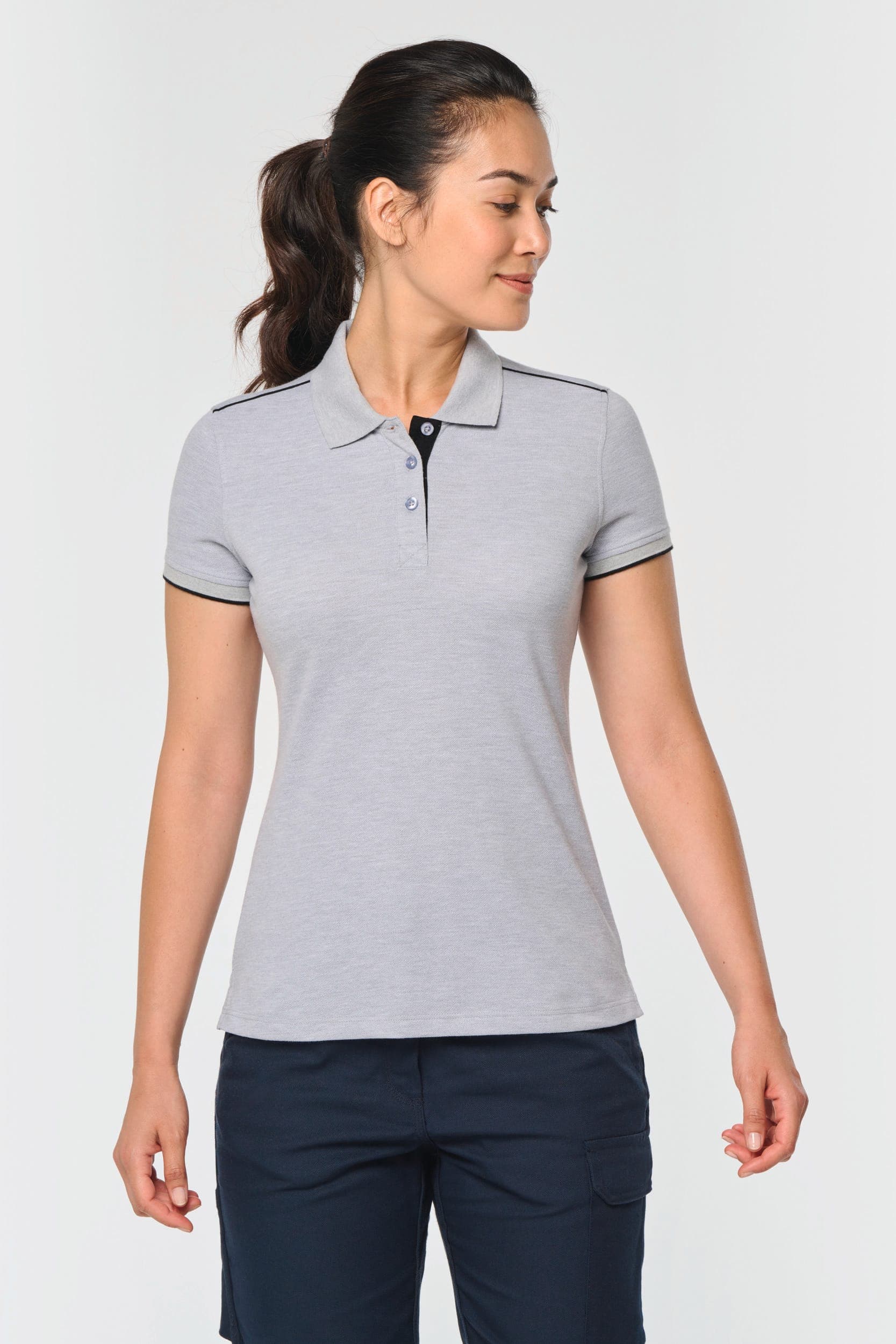 Polo Day To Day contrasté manches courtes femme