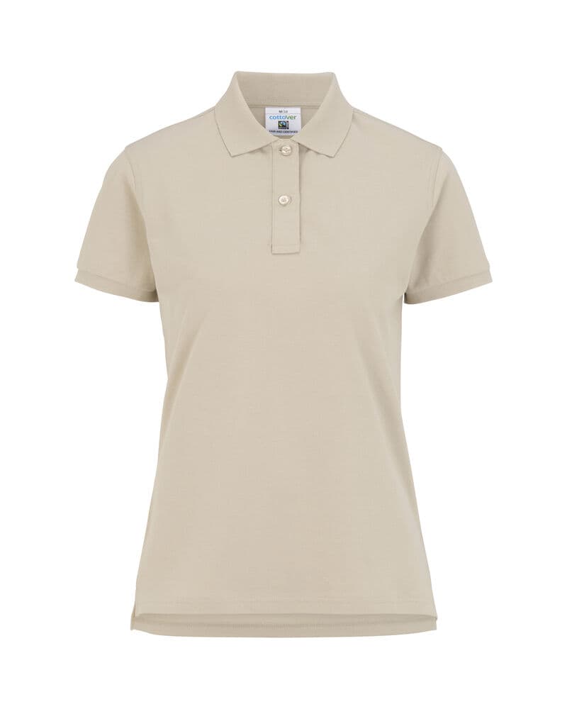 POLO PIQUE FEMME - CERTIFIÉ GOTS coloris Sable Foncé