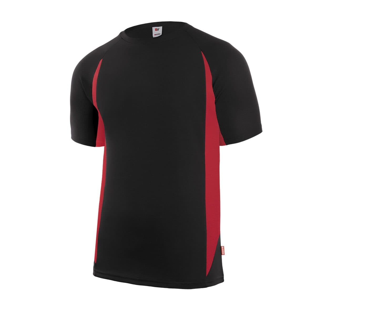TEE-SHIRT TECHNIQUE BICOLORE coloris Noir / Rouge