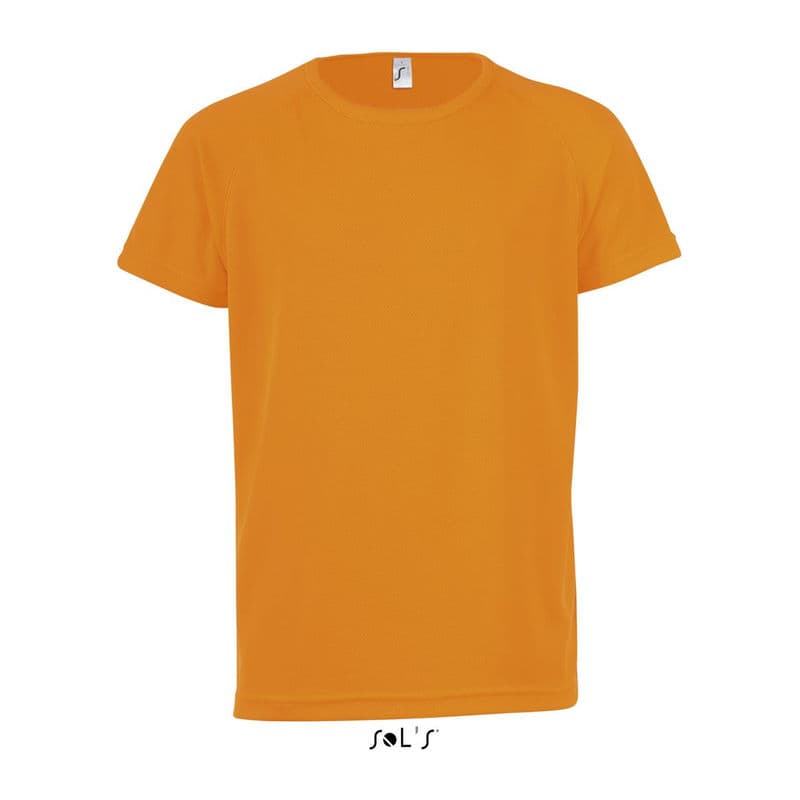 SOL'S SPORTY KIDS - RAGLAN-SLEEVED T-SHIRT coloris Orange fluo