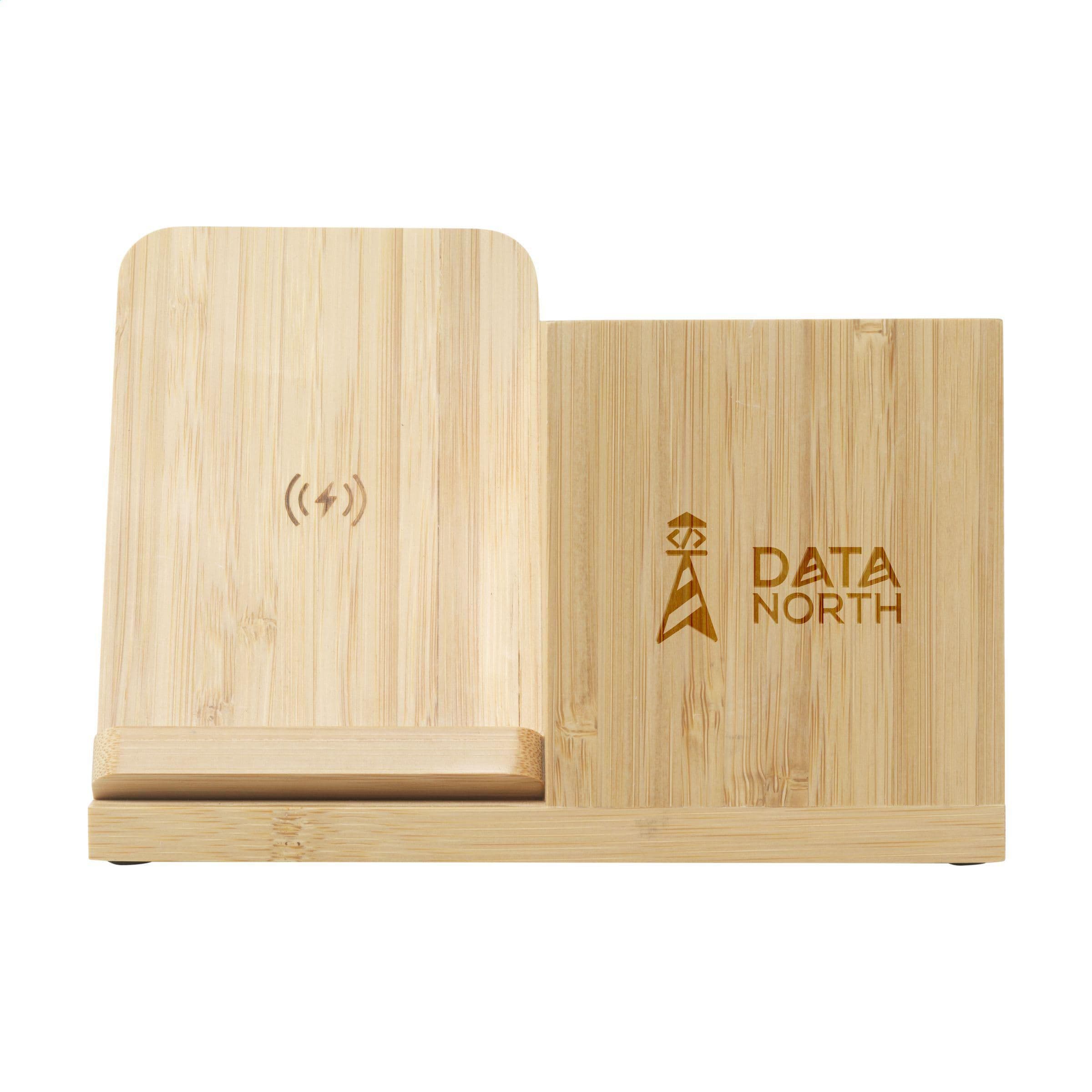 Support de charge/porte-stylo bambou 15W en situation