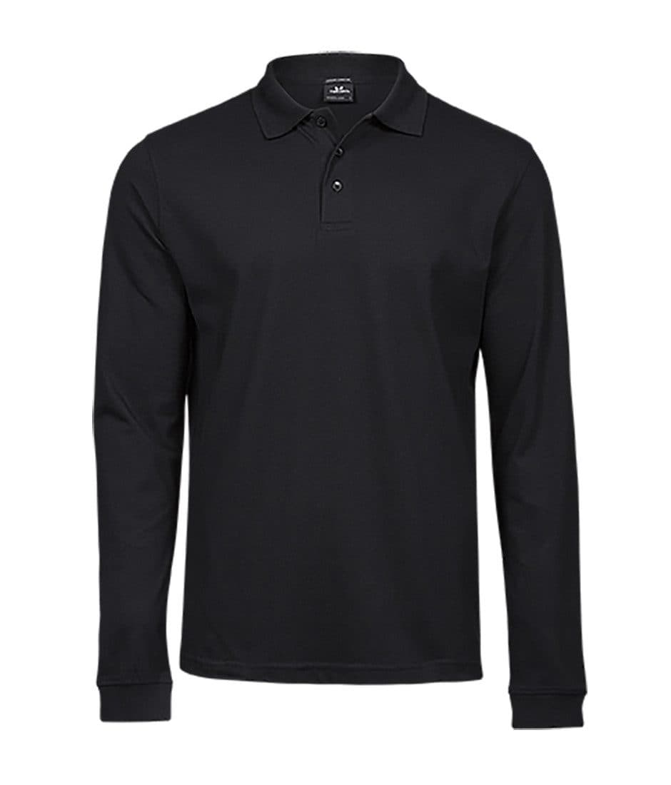 LUXURY STRETCH LONG SLEEVE POLO coloris Noir