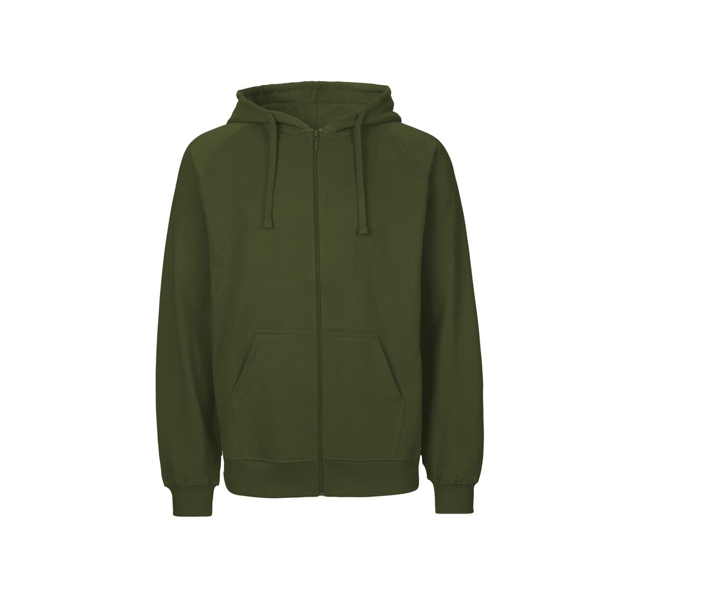 MENS HOODIE WITH ZIP coloris Vert militaire