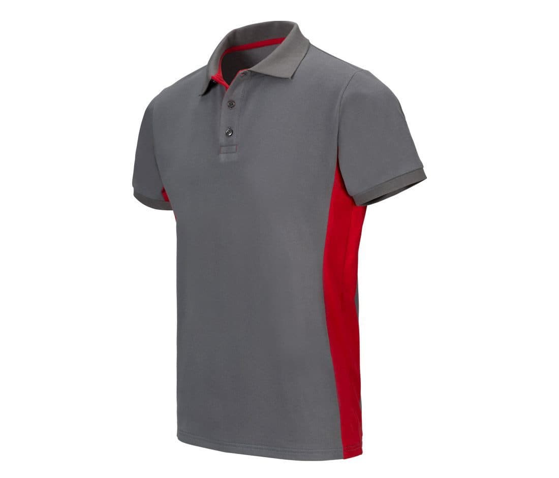 POLO BICOLORE MANCHES COURTES coloris Gris / Rouge