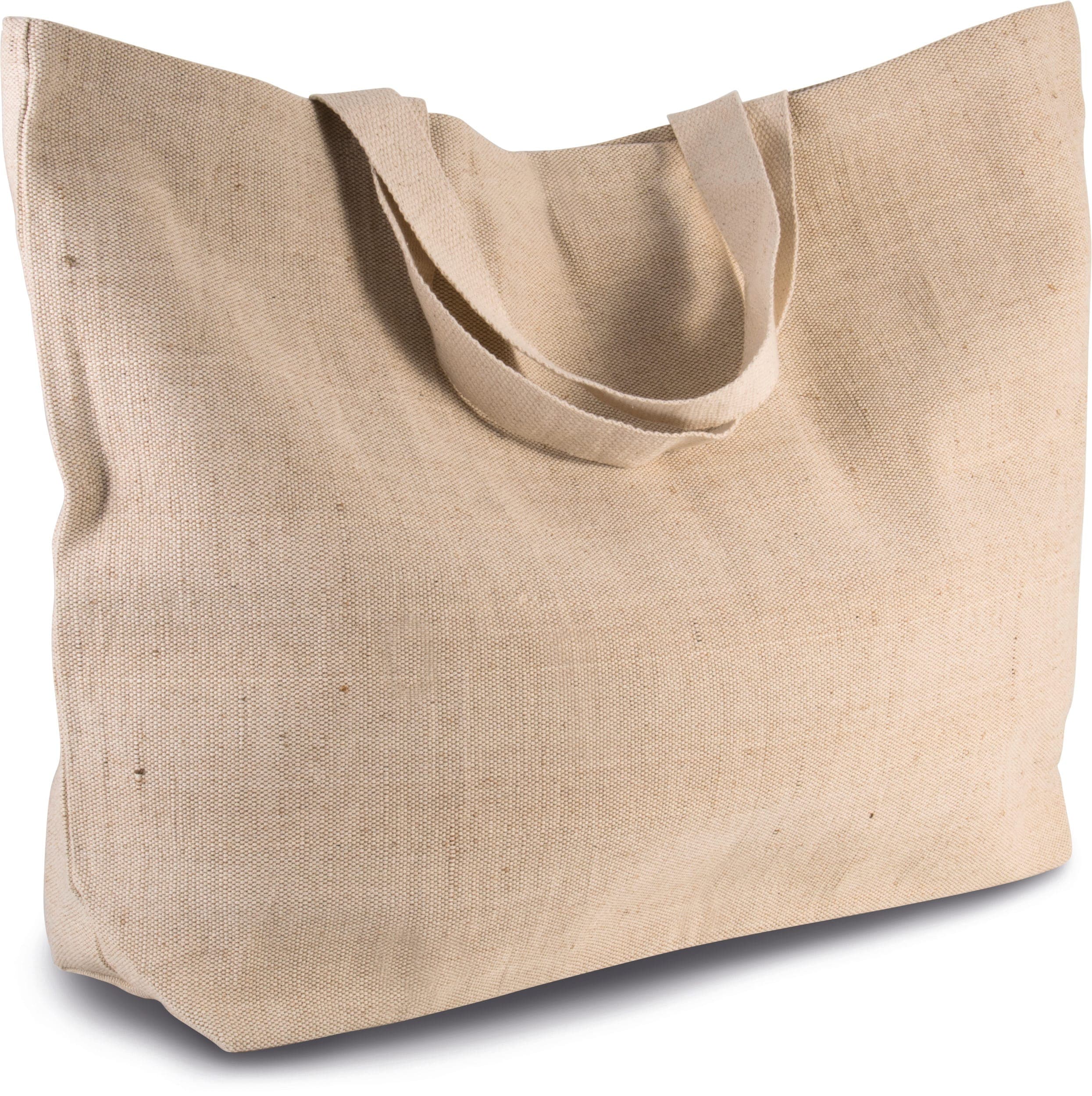 Grand sac de shopping fourre-tout esprit rustique en situation