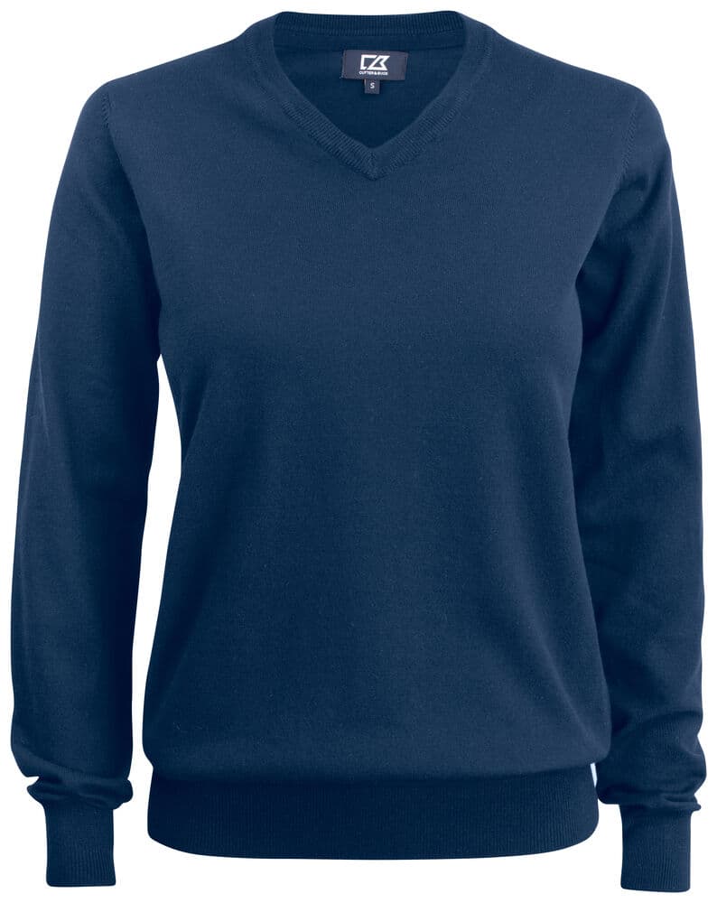 Pull Cutter & Buck Oakville col V femme coloris Marine foncé