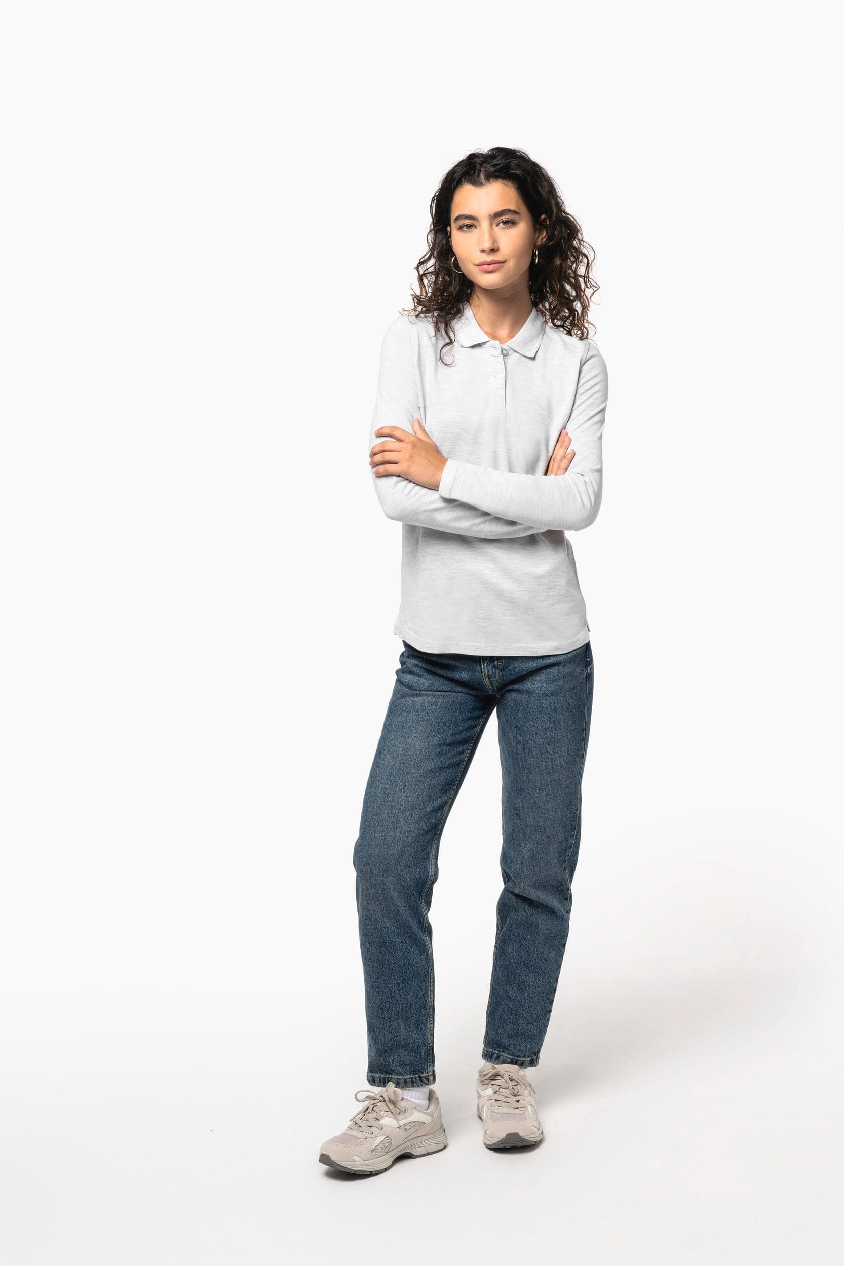 Polo manches longues femme en situation