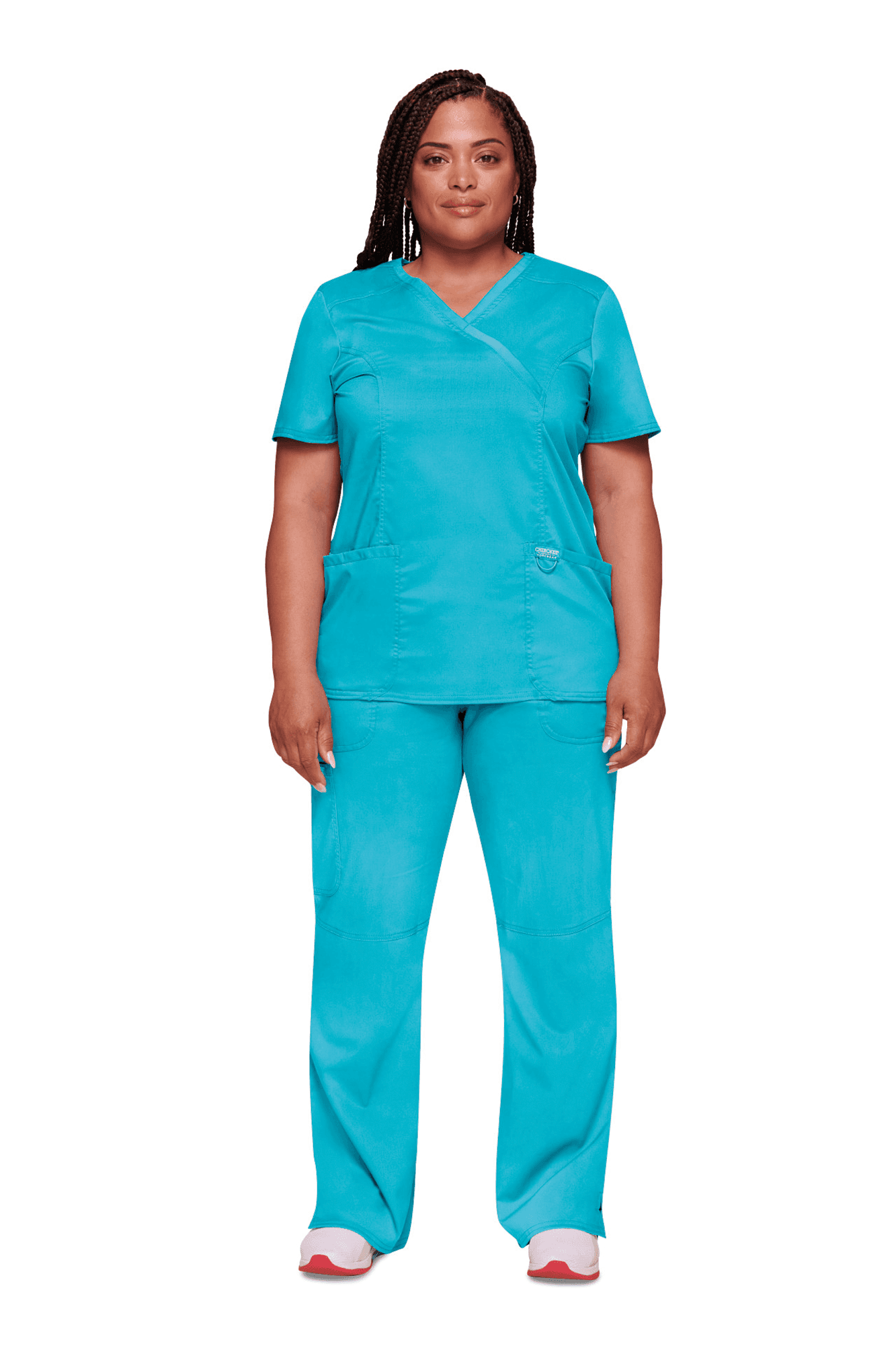 Haut cache-cœur femme coloris Turquoise