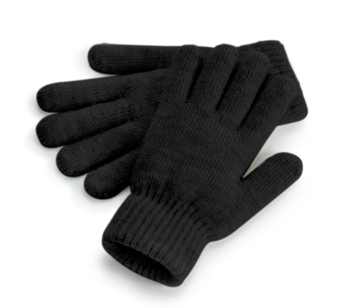 COSY RIBBED CUFF GLOVES coloris Noir chiné