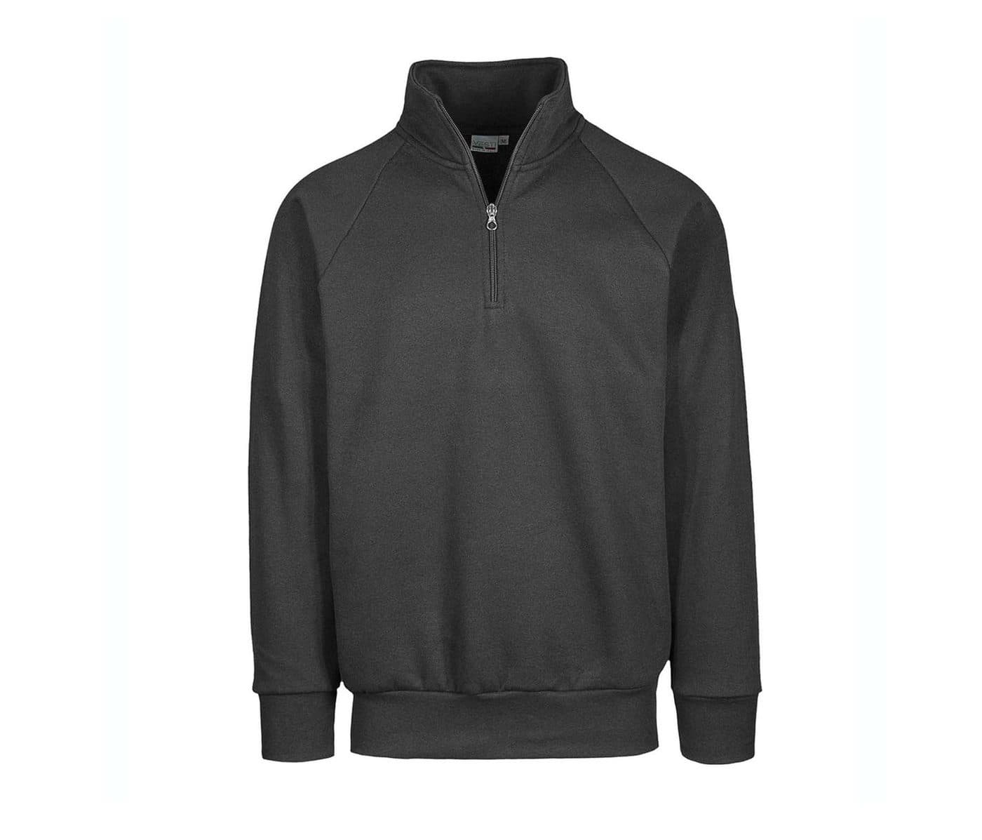 SWEAT ZIP NECK coloris Gris foncé