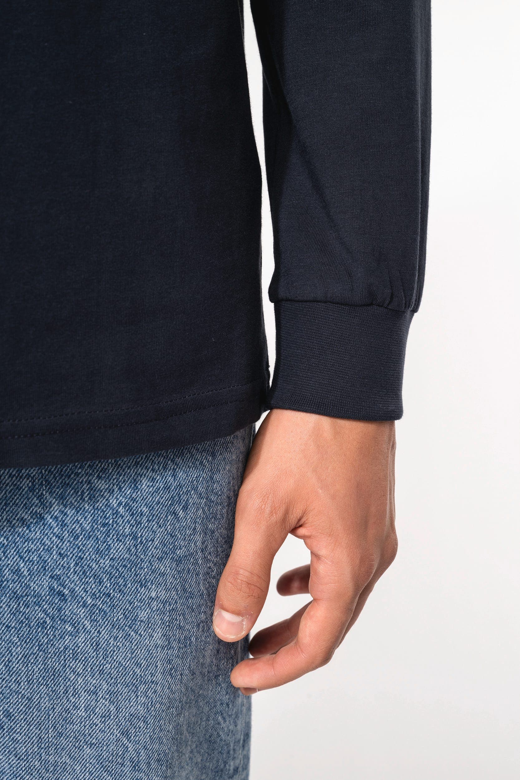 Polo jersey manches longues homme en situation