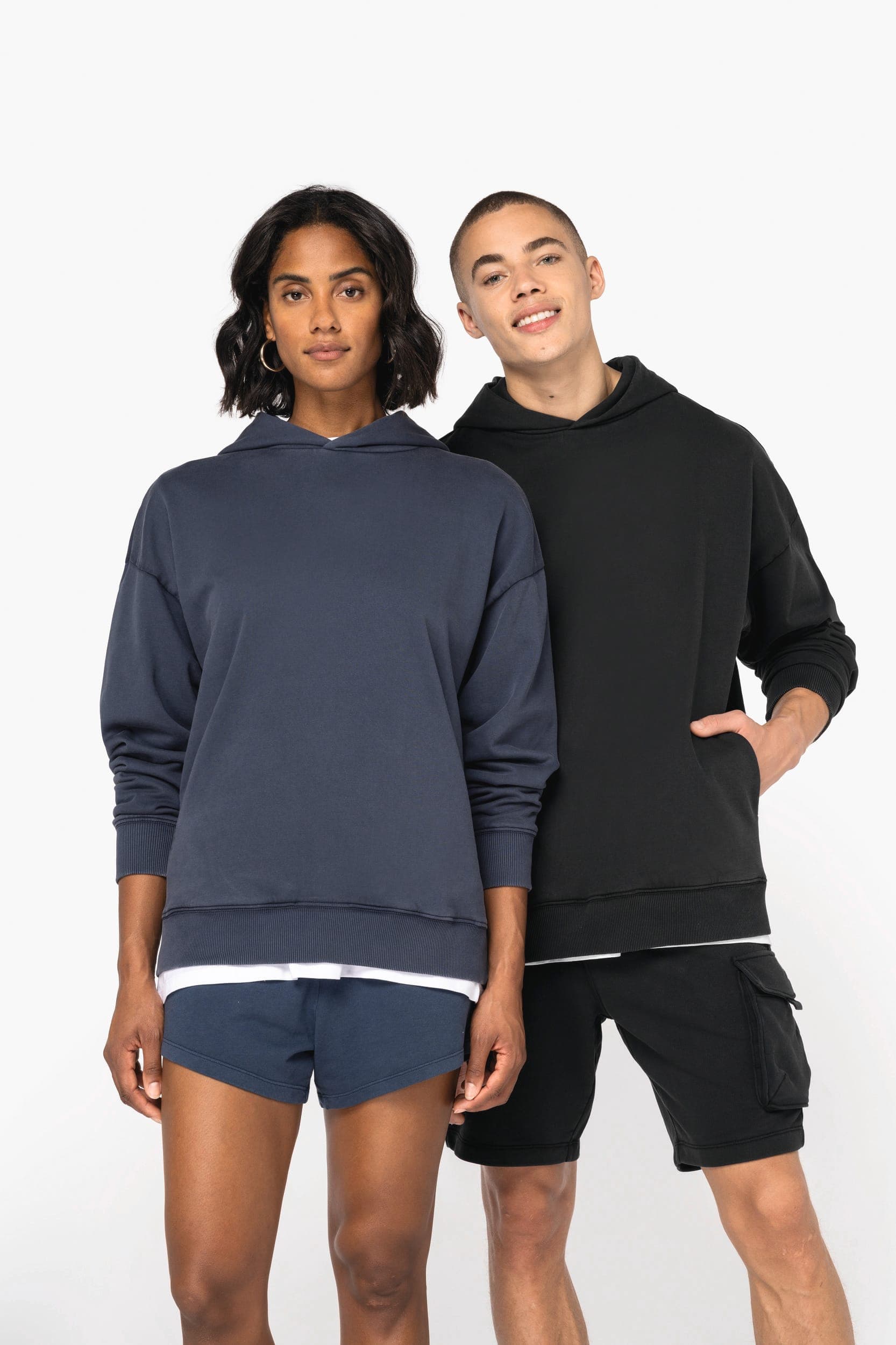 Sweat-shirt écoresponsable à capuche délavé oversize unisexe