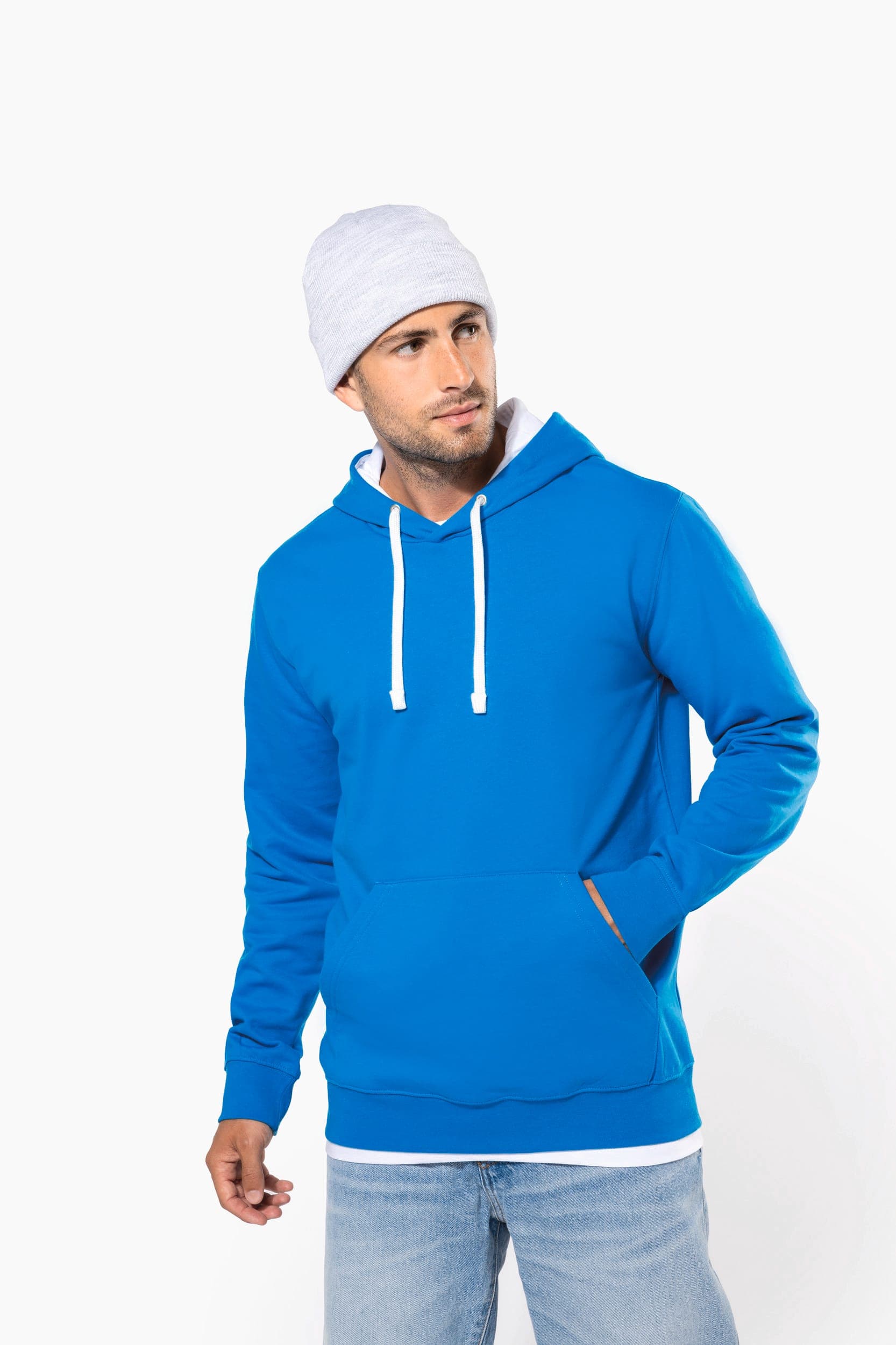 Sweat-shirt capuche contrastée homme
