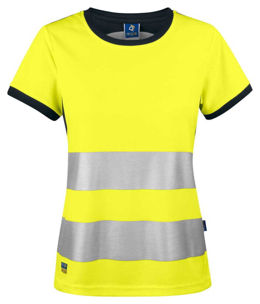 6012 T-SHIRT SIGNALISATION EN ISO 20471 CLASSE 2 FEMME coloris Jaune / Noir