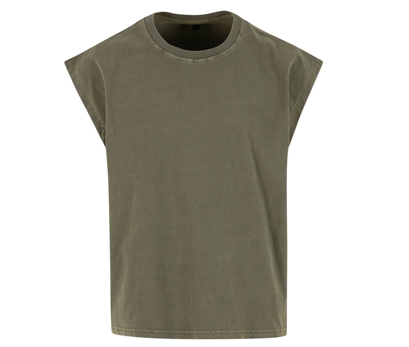 VINTAGE CROPPED HEAVY SLEEVELESS TEE coloris Kaki chaud