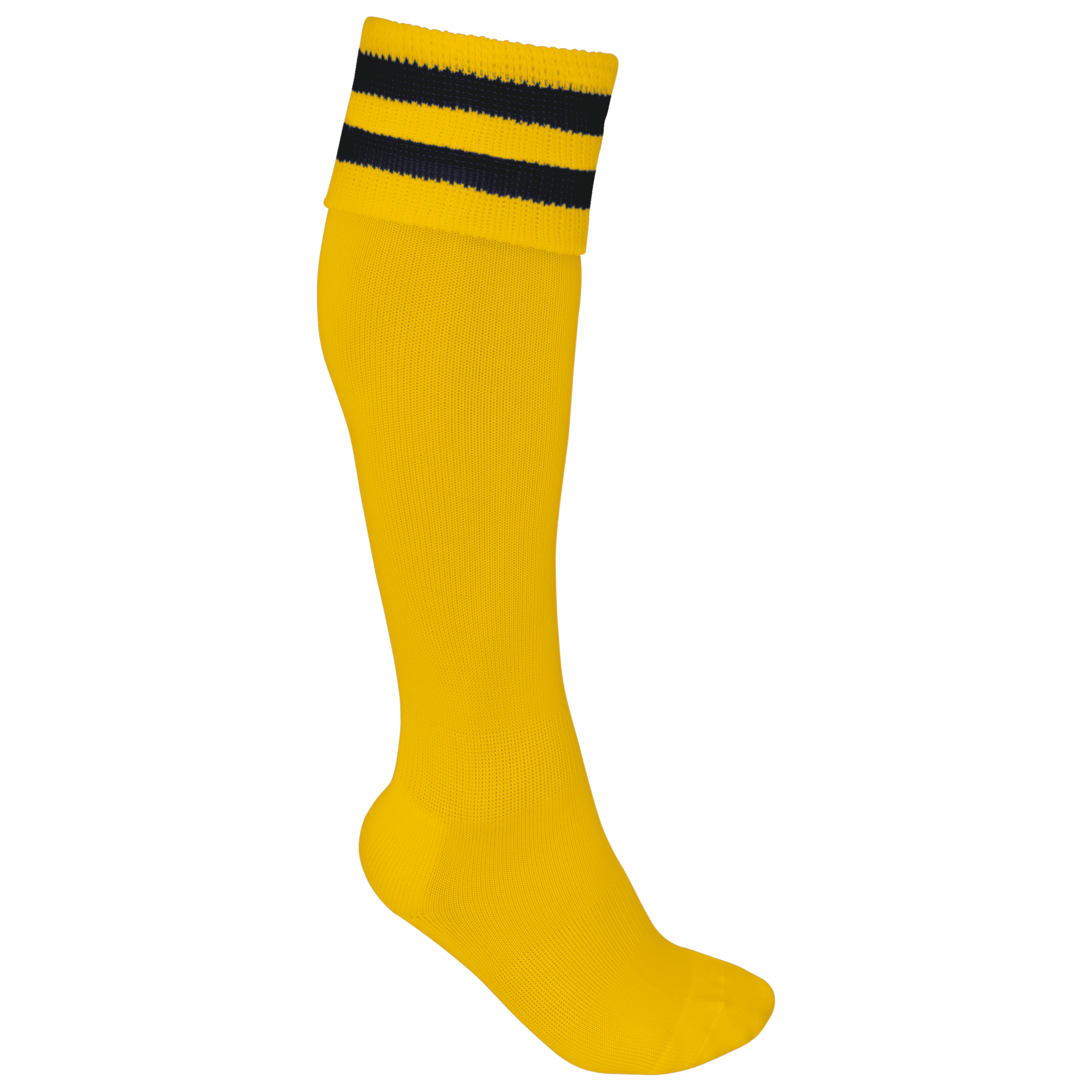 Chaussettes de sport rayées unisexe coloris Jaune sport / Noir