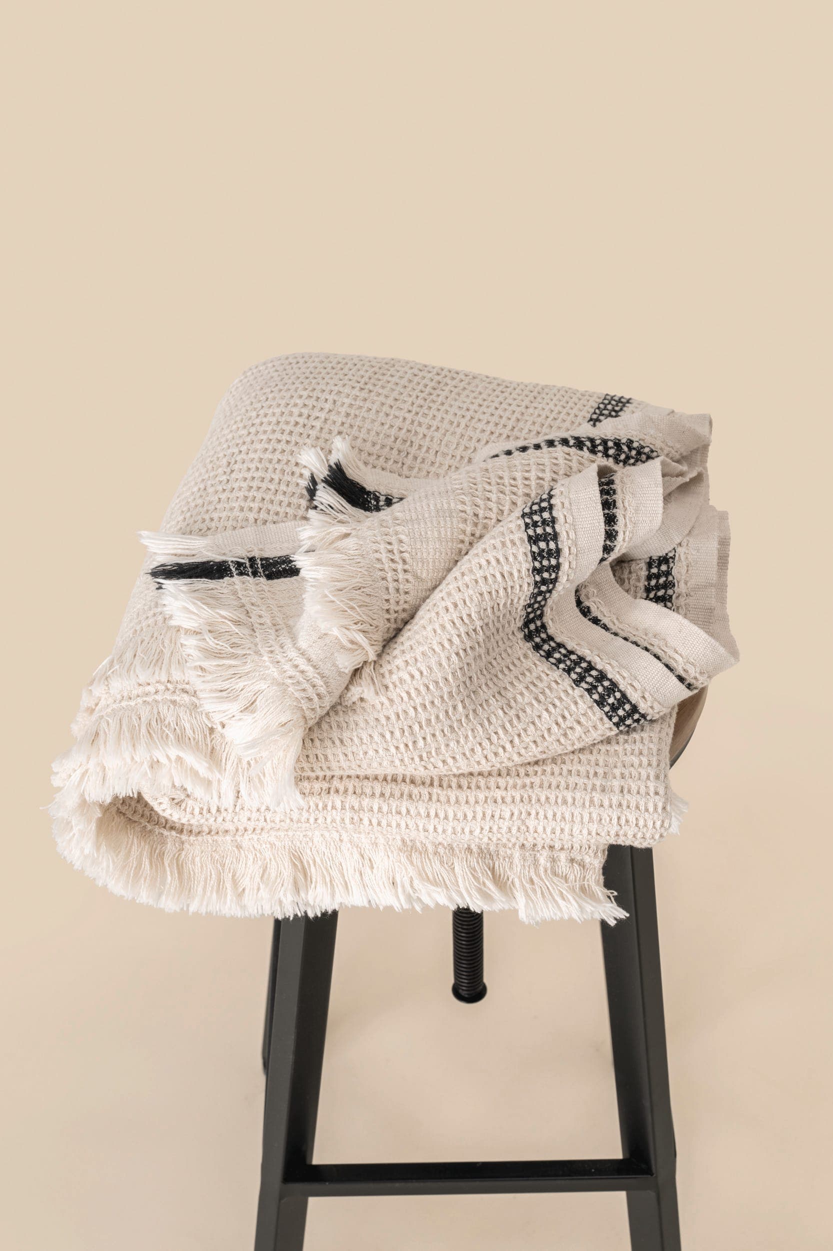 Plaid nid d'abeille en situation