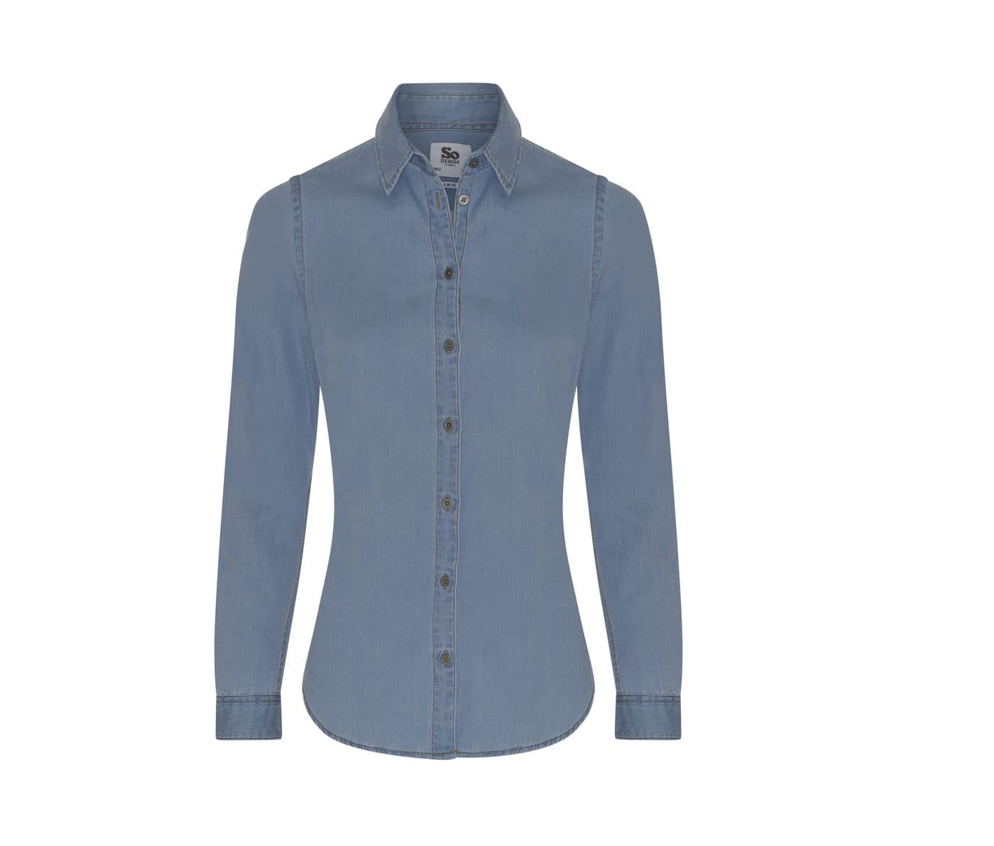 LUCY DENIM SHIRT coloris Bleu clair délavé