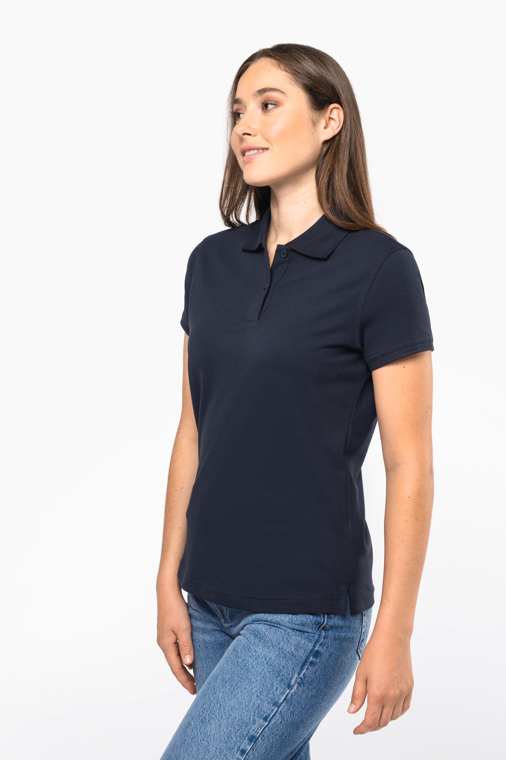 Polo piqué manches courtes femme en situation