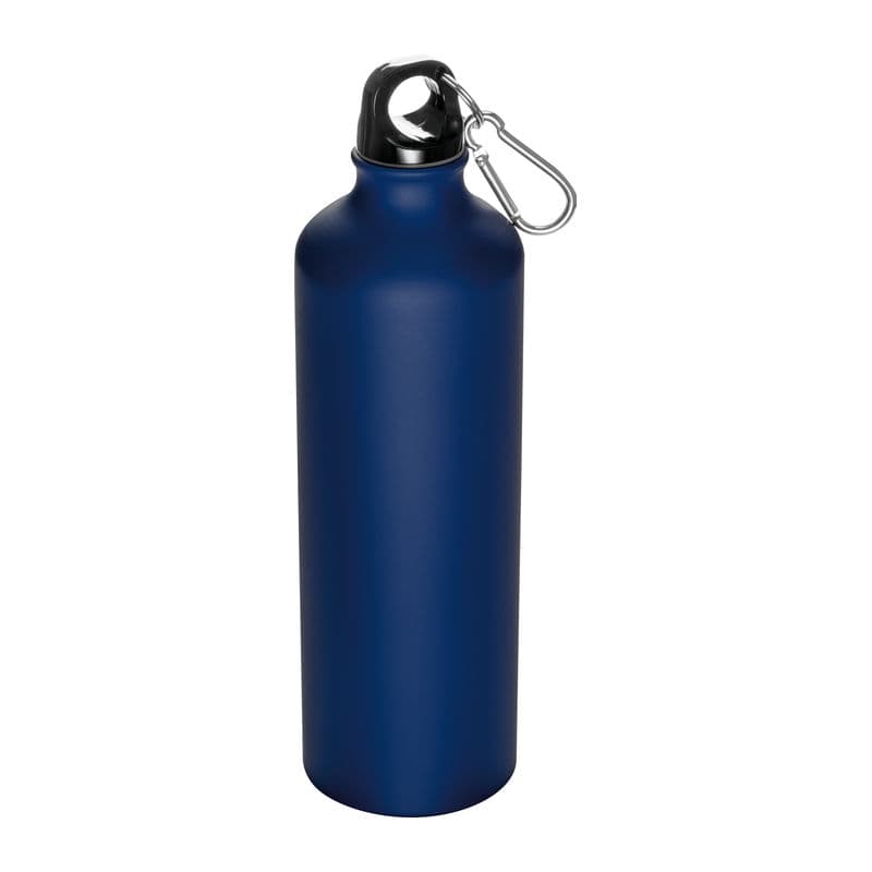 Bouteille de boisson métal avec mousqueton Brno 800 ml coloris Marine chiné